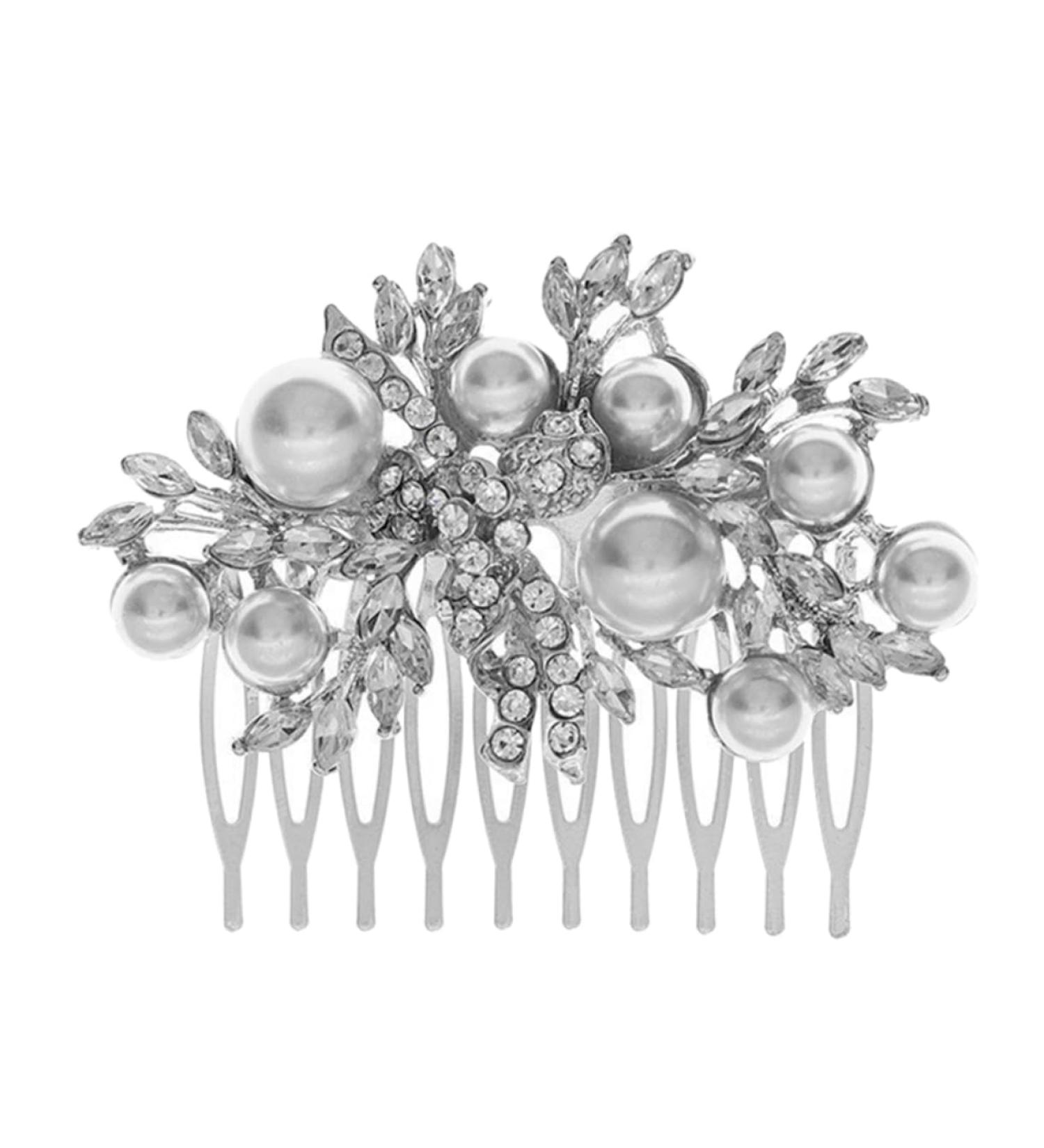 NUSITOU Bridal Comb Bridal Hair Comb Bridesmaid Hair Comb Rhinestone Hair Comb Bride Pearls Hair Comb Wedding Hair Comb Wedding Hair Accessory Bride Hair Comb - Buy Online on GoSupps.com