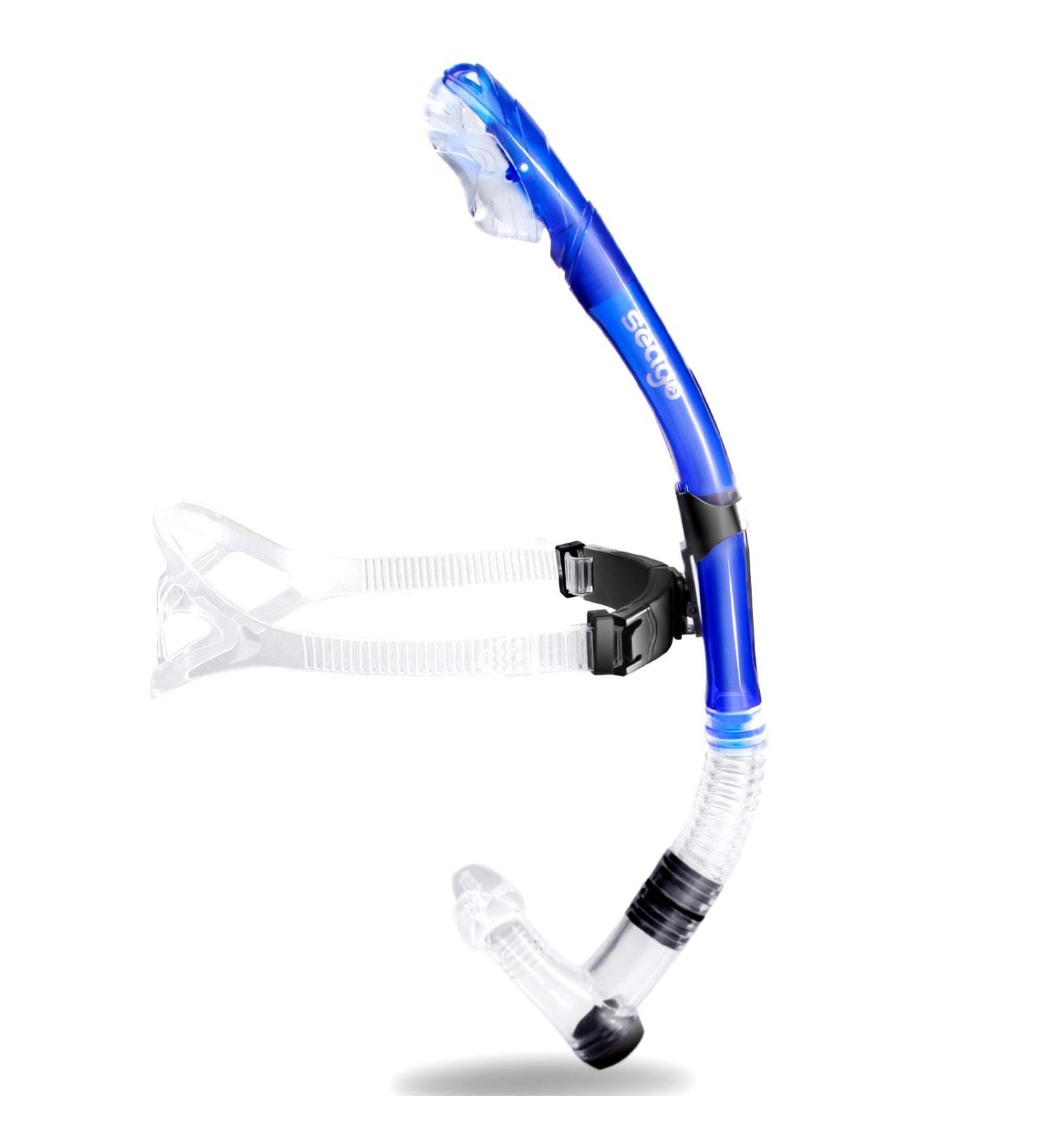 Seago Swim Snorkel for Lap Swimming - Dry Top Front Swimmer Snorkel for Adult Youth - Pool and Open Water Training Equipment - Blue - Buy Online on GoSupps.com
