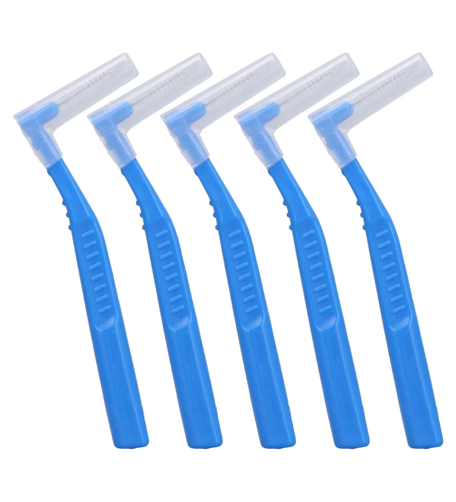 Braces Interdental Brushes - L-Shaped 5 Pack | Effective Cleaning & Plaque Removal for Dental Care - Blue - Buy Online on GoSupps.com