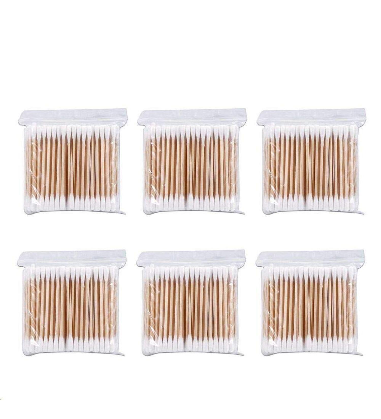 Biodegradable Cotton Swabs - 600 Pack Bamboo with Wooden Handles | Eco-Friendly Makeup Ear Cleaning & Wound Care Tools - Buy Online on GoSupps.com
