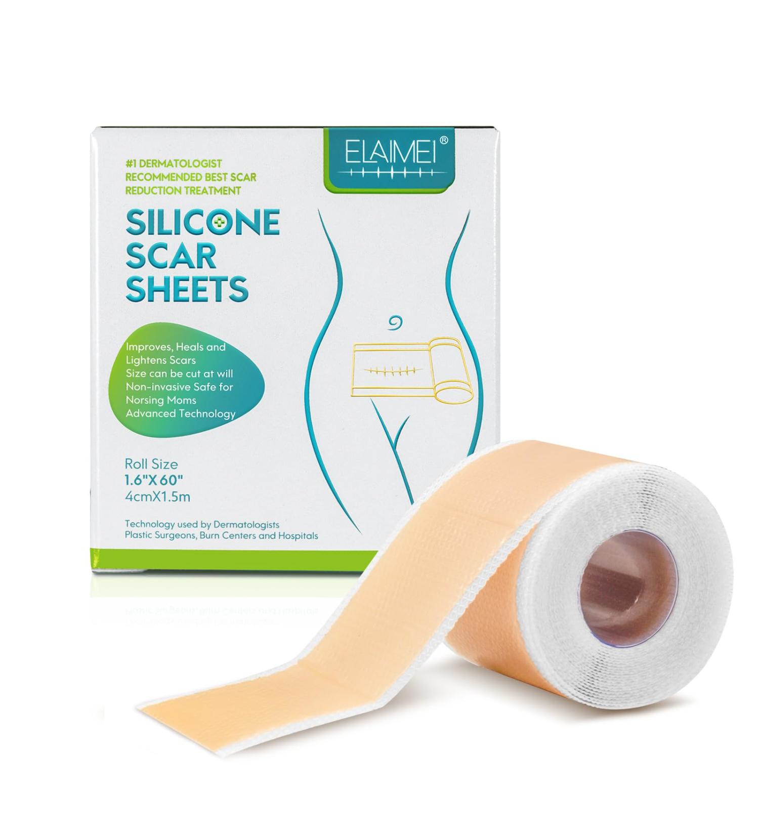WUHEMA Silicone Scar Tape - Professional Medical Grade Treatment for C-Section Surgical Scars, Burn, Keloid, Acne - Non-irritating & Painless Removal - Buy Online on GoSupps.com