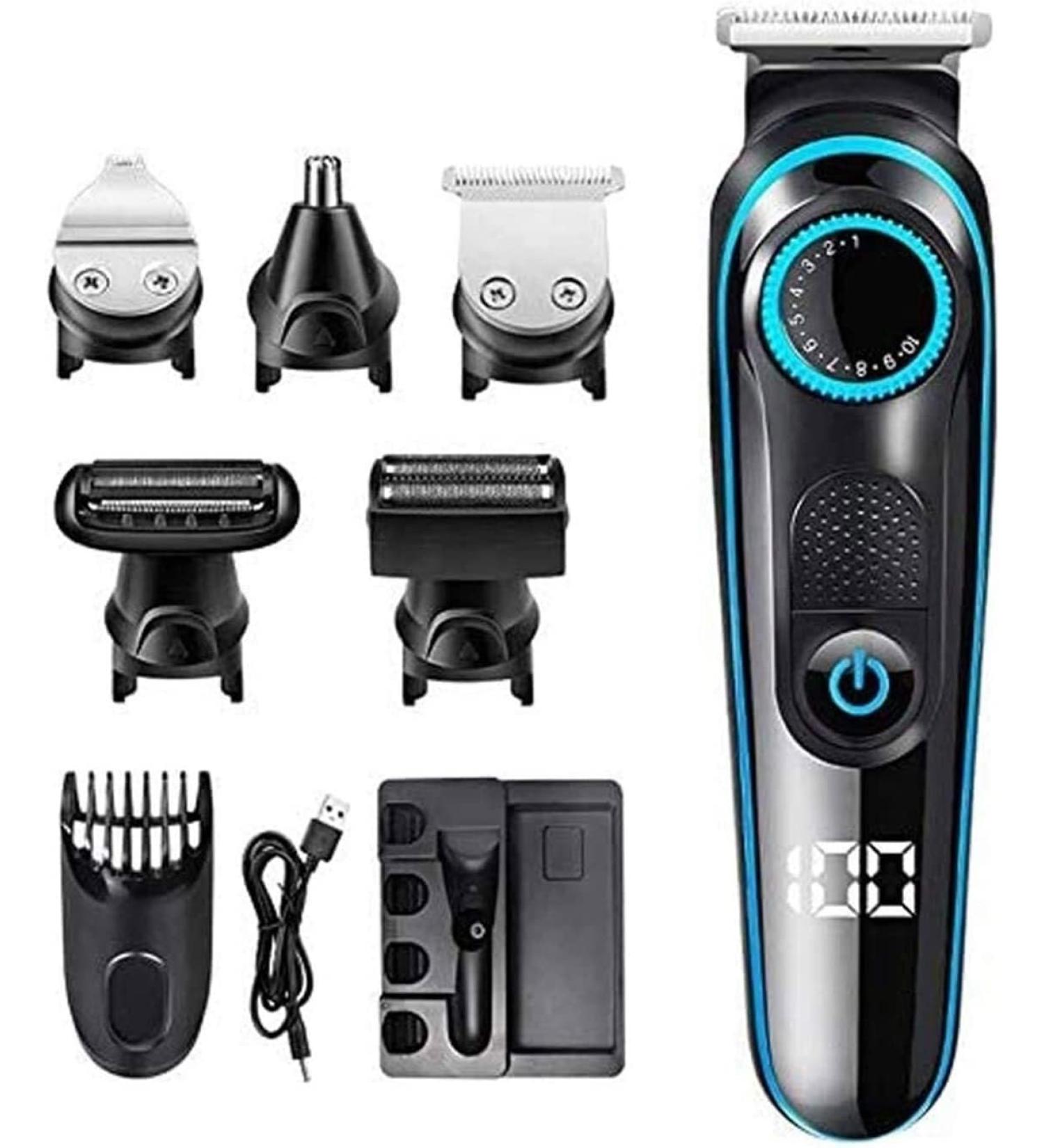 Buy 6-in-1 Rechargeable Waterproof Electric Razor for Men | Precision Trimmer & Hair Clippers | Wet & Dry Shaver Easy Clean - International Shipping Available - Buy Online on GoSupps.com