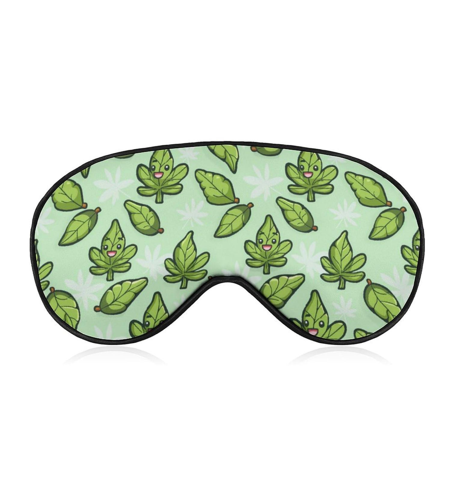 Pot Leaves Weed Funny Eye Mask | Soft Blindfold with Adjustable Strap for Sleep & Travel - Buy Online on GoSupps.com