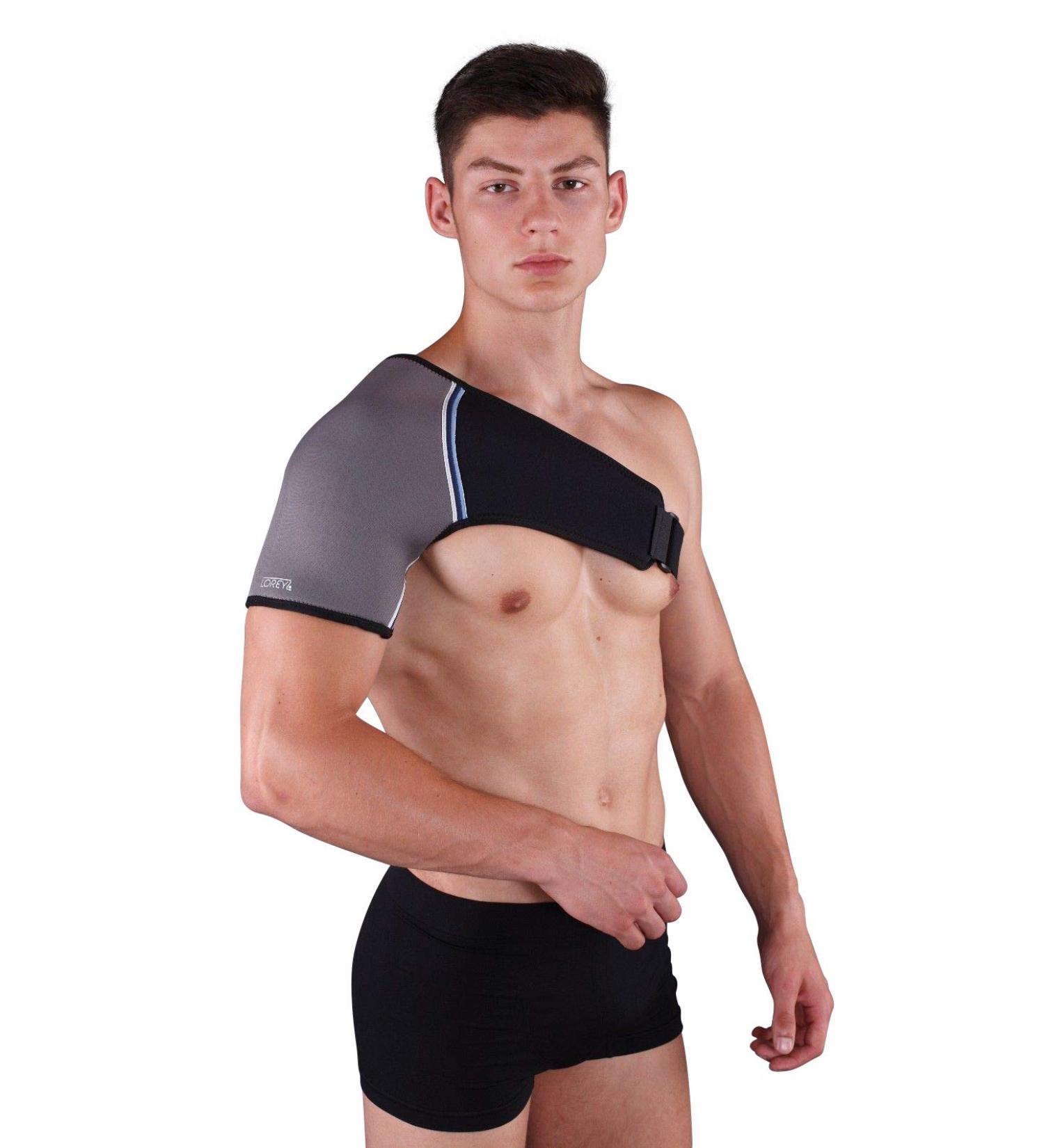 LOREY XL Left Shoulder Bandage | High-Quality Open-Pored Neoprene | International Shipping Available - Buy Online on GoSupps.com