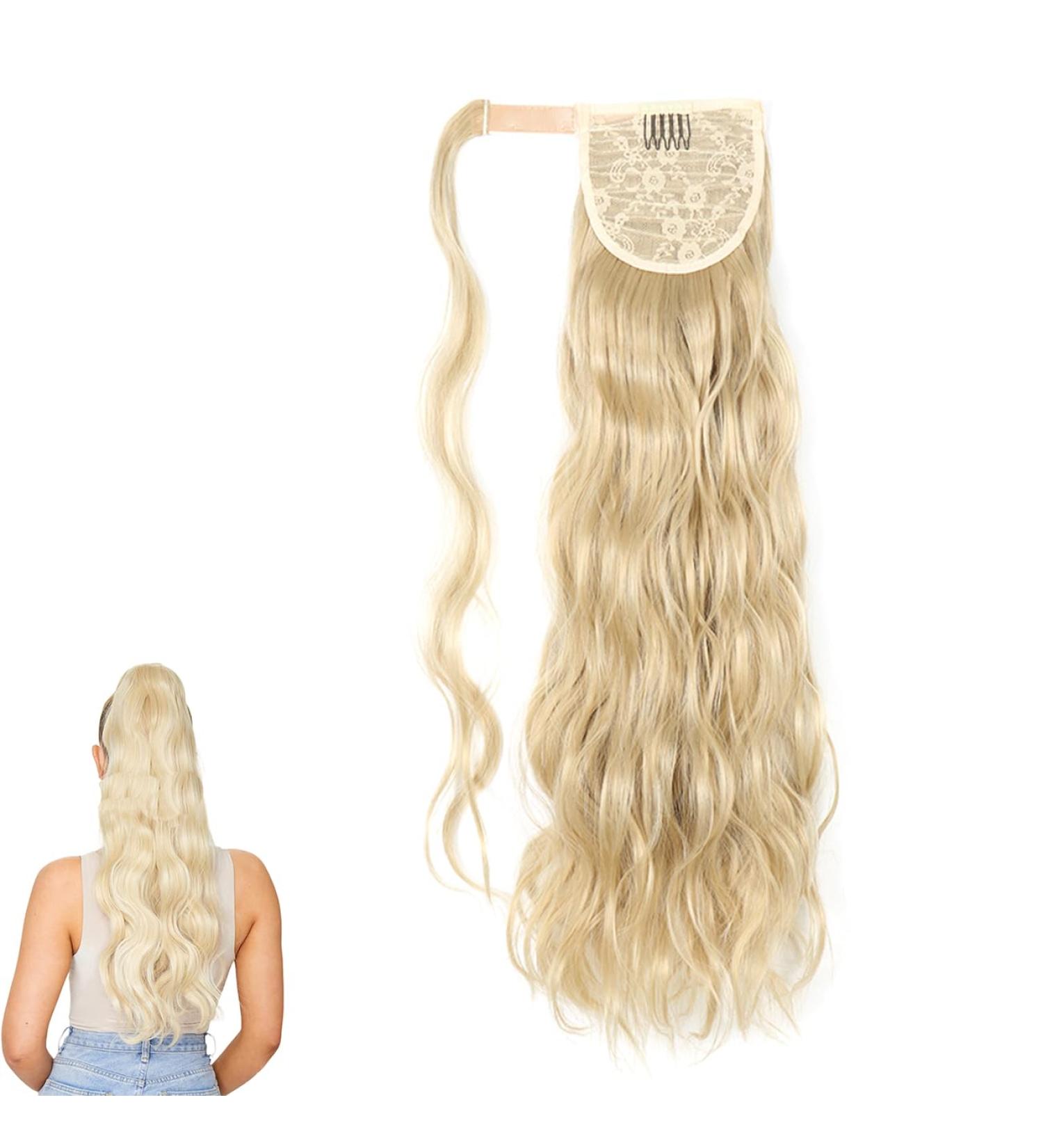 Prinfantasy Long Wavy Ponytail Extension 24 Inch | Soft Synthetic Hairpiece for Women MW138 - Buy Online on GoSupps.com
