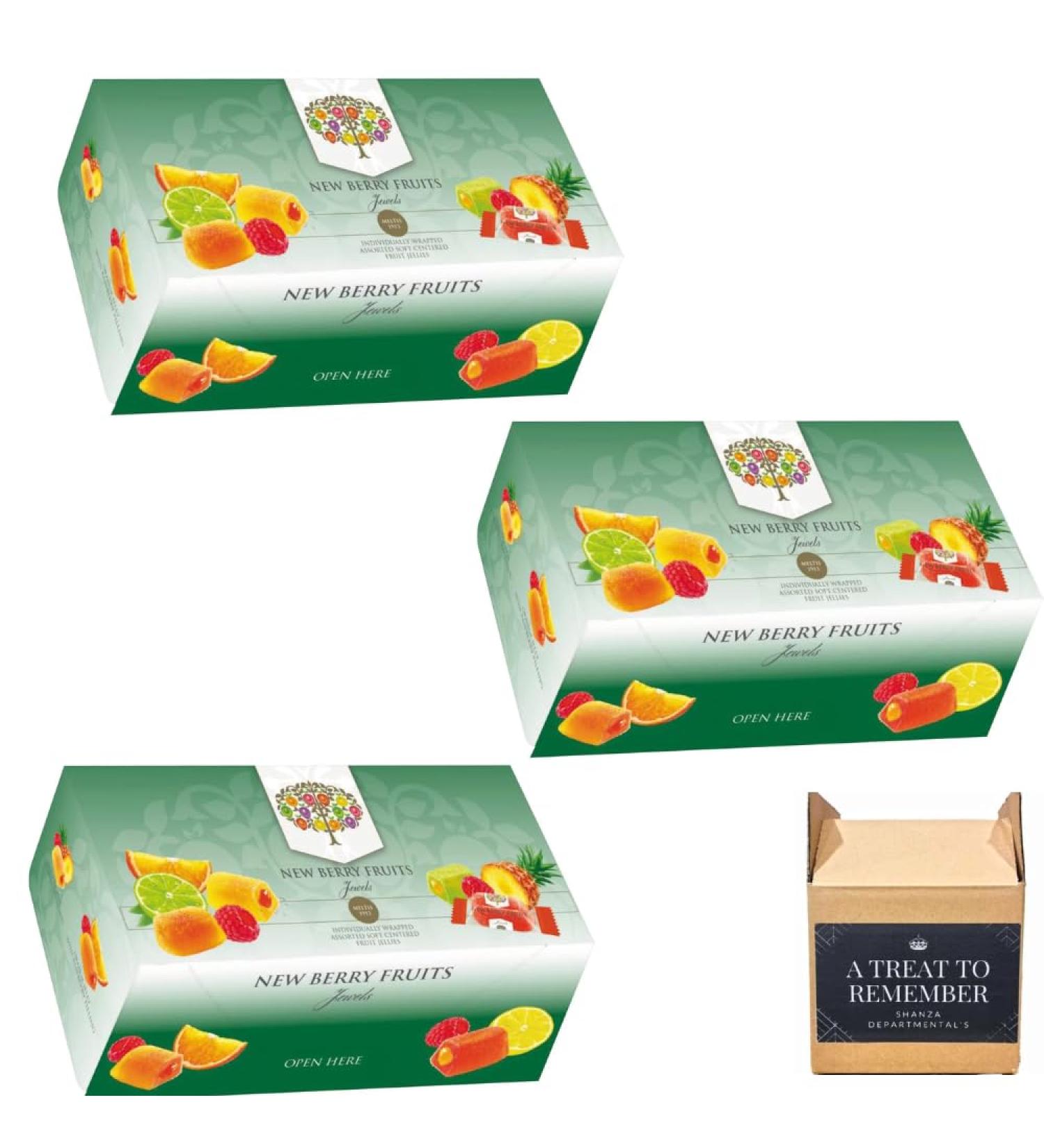 New Berry Fruits Jewels Assorted Soft-Centered Fruit Jellies Delightful Individually Wrapped (Pack of 3) - Buy Online on GoSupps.com