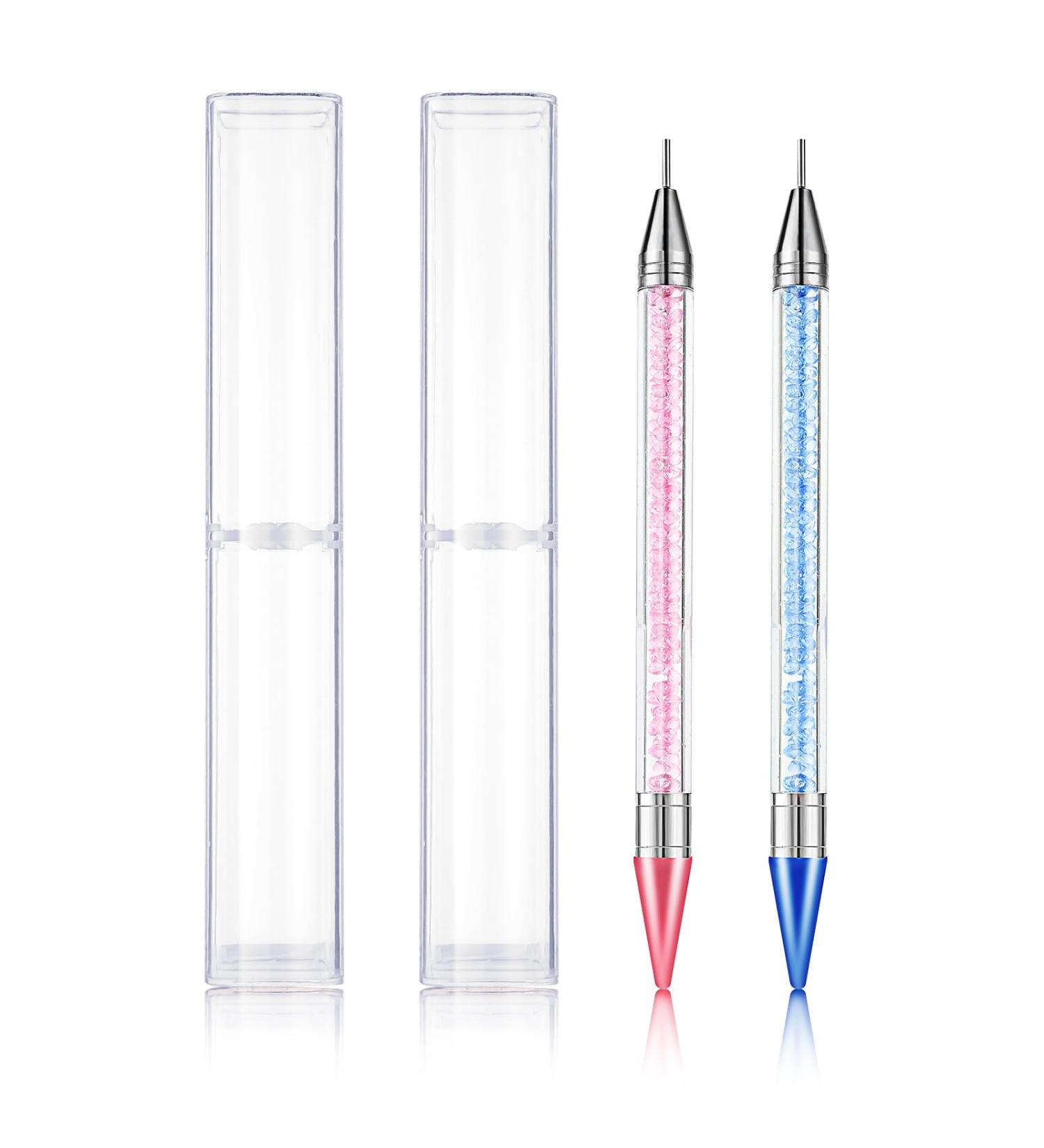 2 PCS Nail Art Liner Brush and Rhinestone Picker Set - Nail Art Gem Picker Tool with Wax Pen for Rhinestones - Crystal Beads Handle Manicure Rhinestones Tool - Buy Online on GoSupps.com