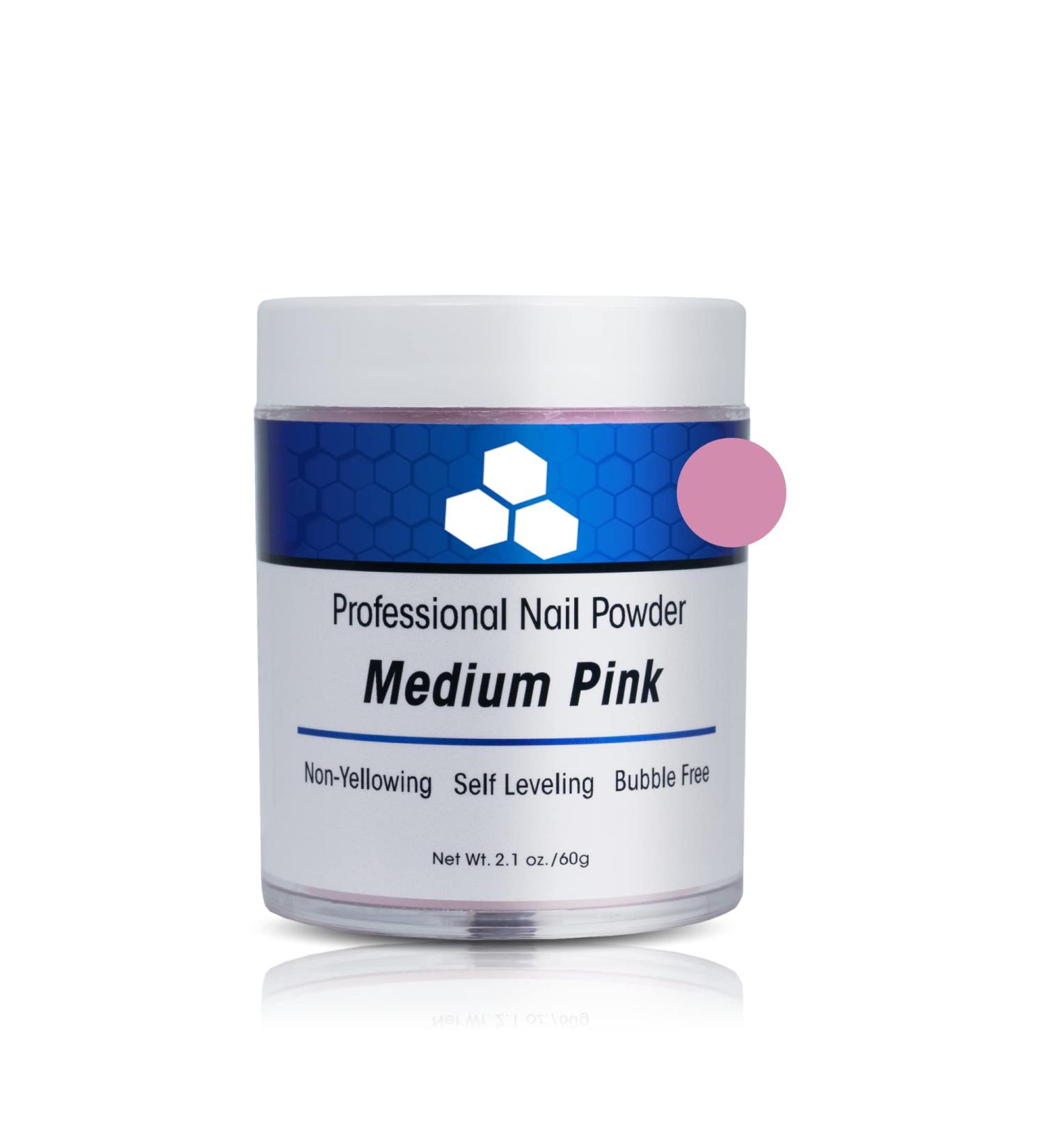 2oz Acrylic Nail Powder Medium Pink - Long Lasting, Salon Quality, Bubble Free Professional Nail Powder for Manicure, Nail Art, Extensions - 2 Ounce - Buy Online on GoSupps.com