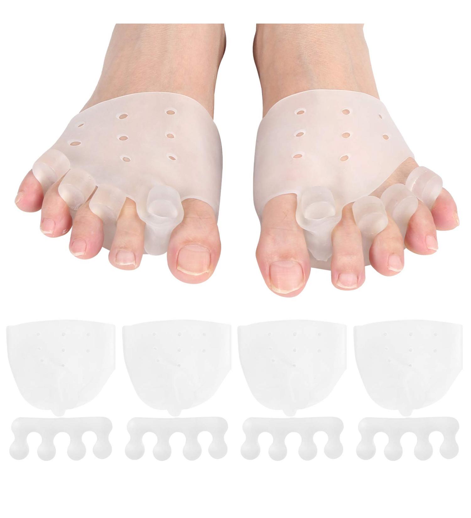 Natudeco 2 Set Toe Separator Corrector Straightener Silicone Toe Thumb Valgus Orthosis for Overlapping Toes and Restore Toes - Buy Online on GoSupps.com