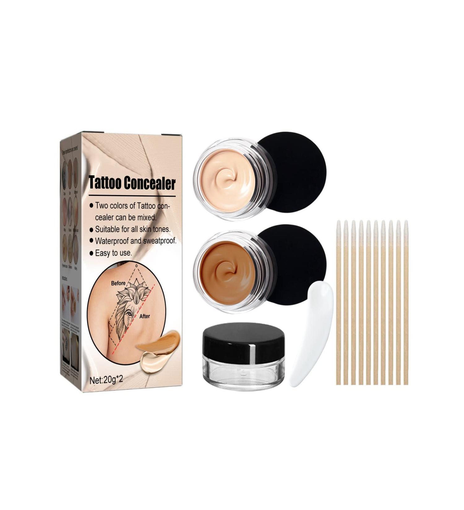 Tattoo Concealer Makeup Body Birthmark Scar Spots Waterproof Two Color Set - Brown One Size - Buy Online on GoSupps.com