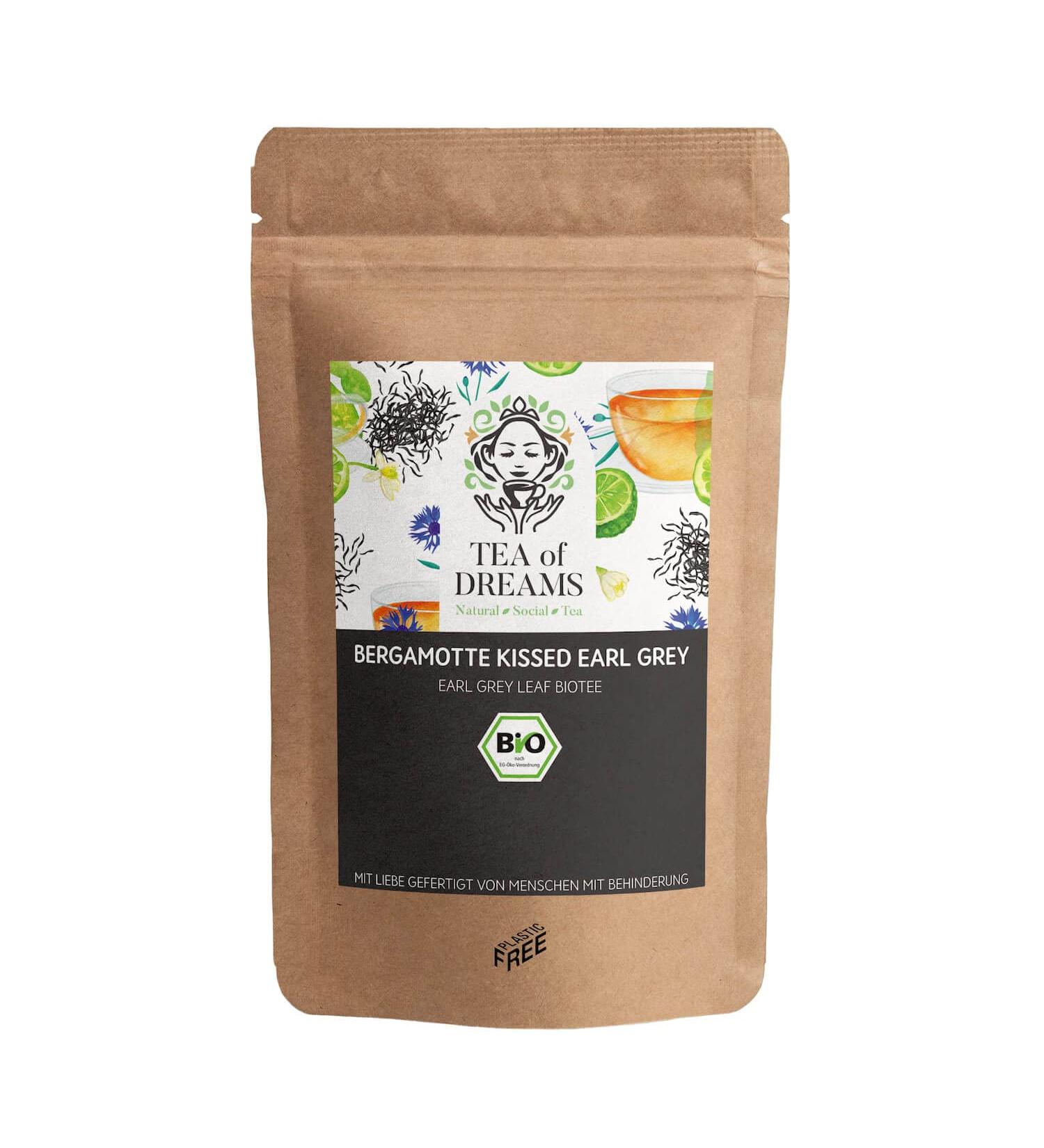  Tea of Dreams Organic black tea | "Bergamot Kissed Earl Grey" | Earl Grey Leaf Biotee | Loose leaf tea | 250 g - Buy Online on GoSupps.com
