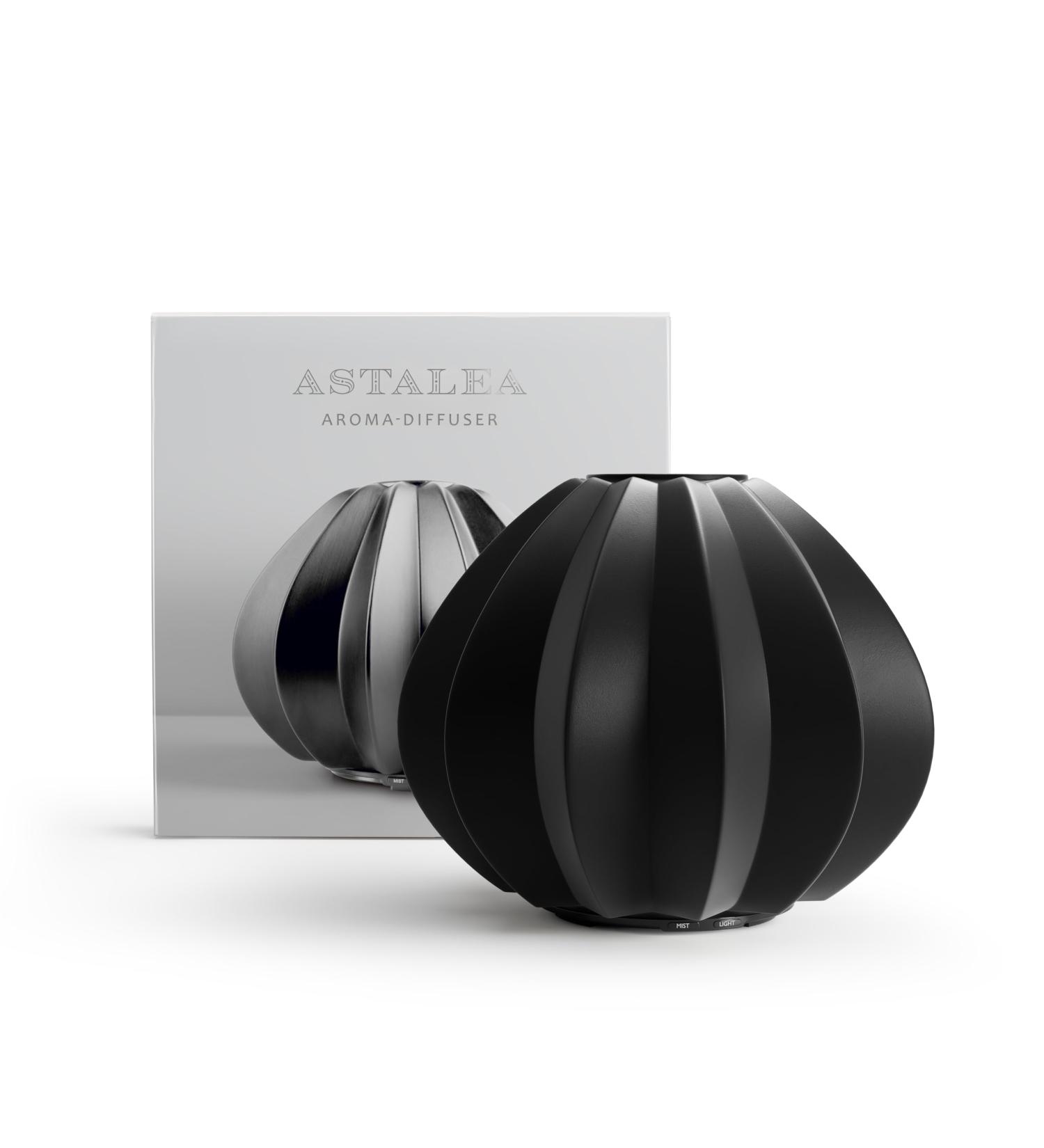 Astealea 100ml Black Ceramic Aroma Diffuser | Essential Oil Ultrasonic Humidifier & Air Freshener - Enhance Room Fragrance Automatically - Buy Online on GoSupps.com