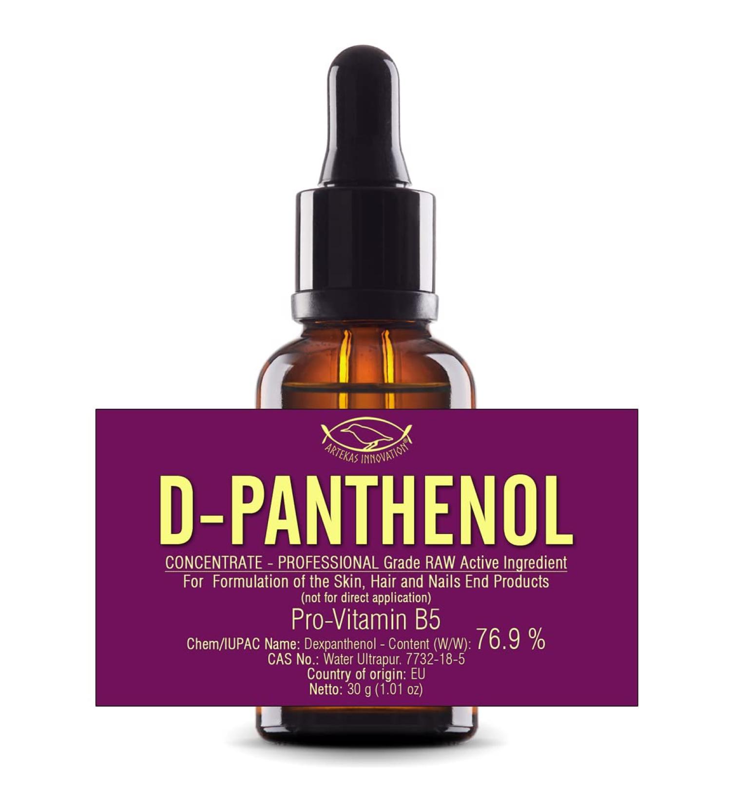 D-Panthenol Concentrate 76.9% - Professional Grade Pro-Vitamin B5 for Skin, Hair, Nails - 30g | 1oz - Buy Online on GoSupps.com