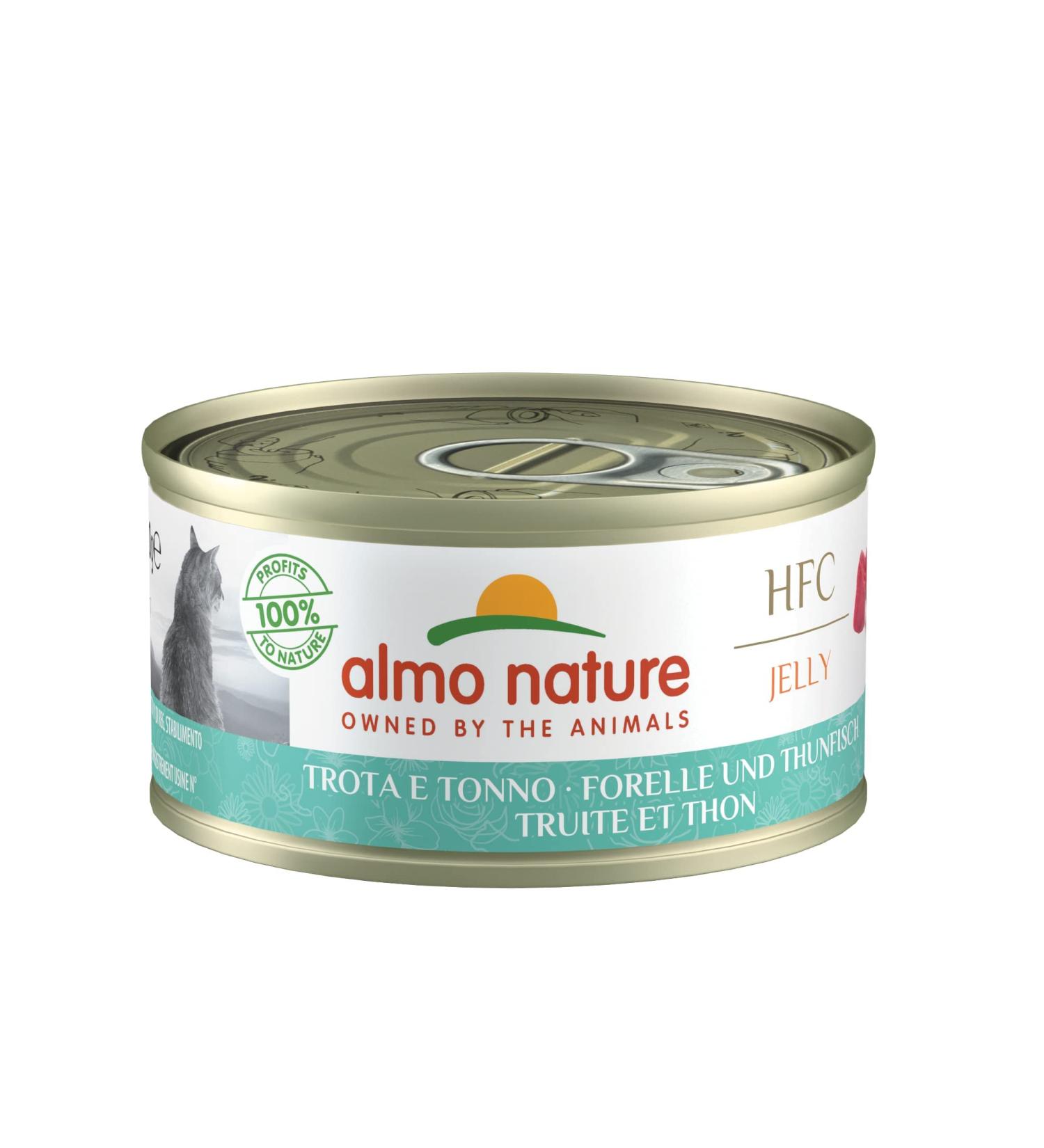 Almo Nature HFC Jelly Wet Cat Food - Trout & Tuna 24 Pack (70g x 24) - Premium Fish Formula for Healthy Cats - Buy Online on GoSupps.com