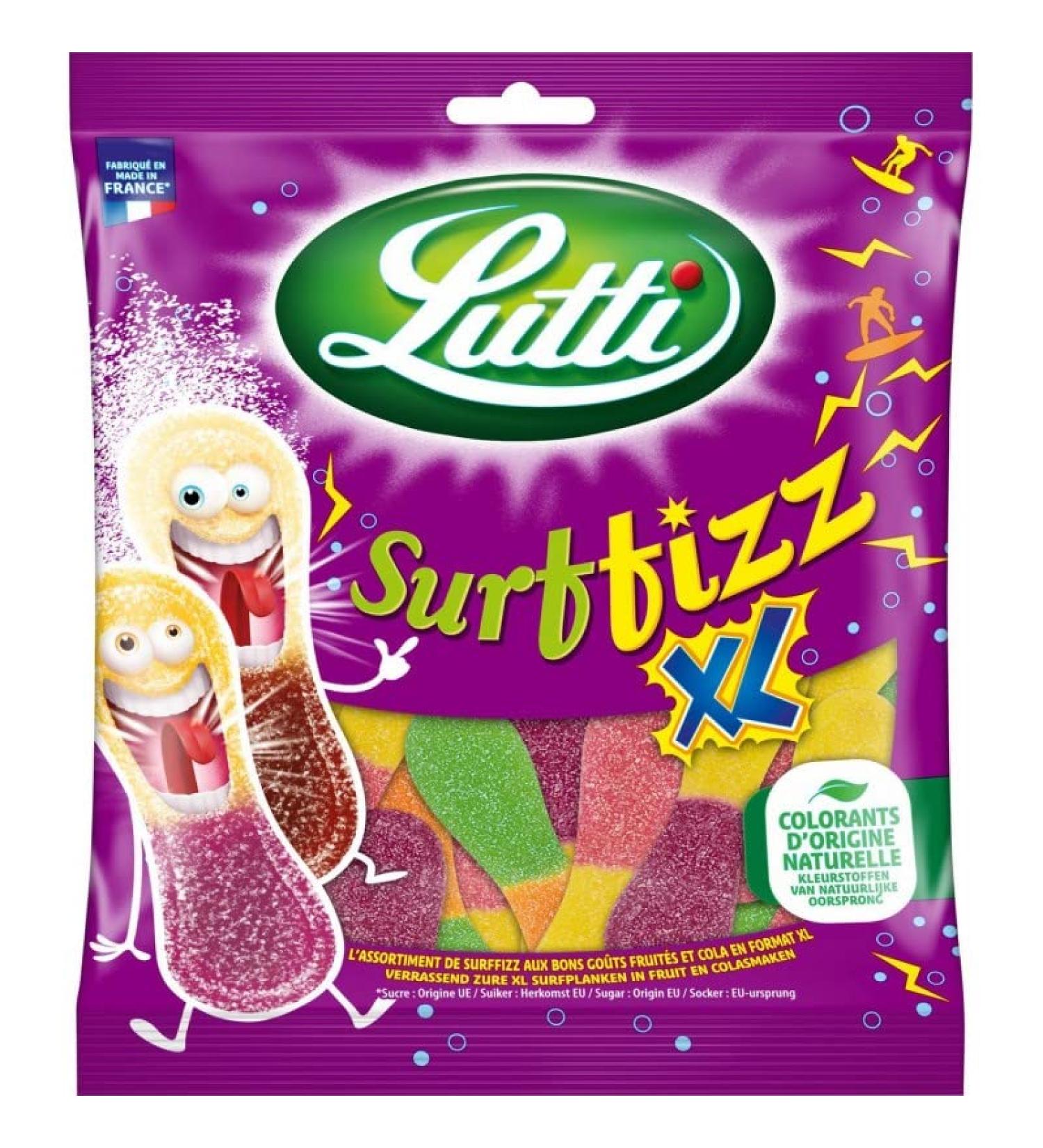 LUTTI Surfizz XL 200G : Bonbons acidul s XXL pour une explosion de saveurs inoubliable- Lot De 4