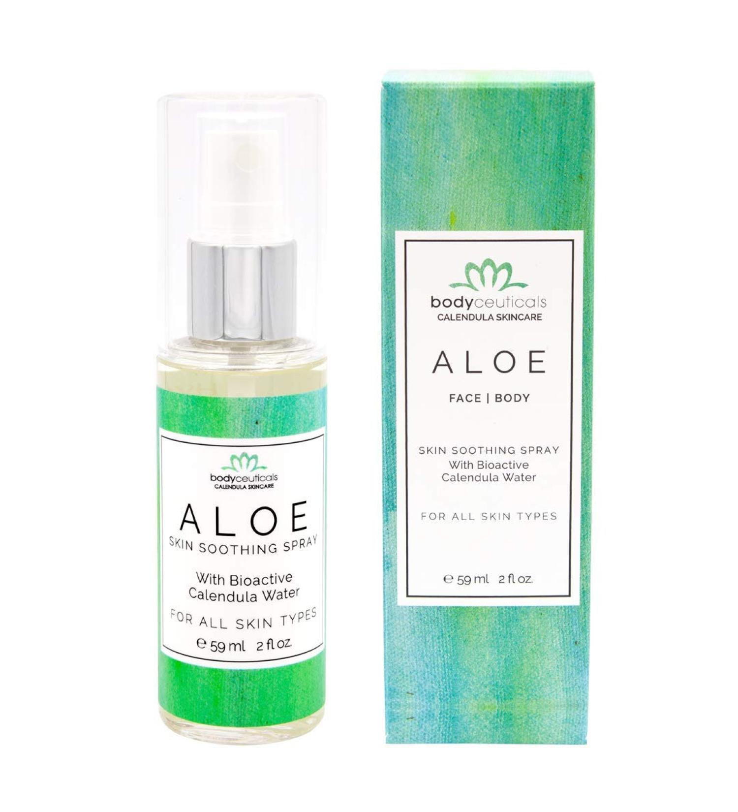 Aloe Skin Soothing Spray - Refreshing Hydration for All Skin Types | Bioactive Calendula Water | Non-GMO Vegan Gluten-Free - 2oz - Buy Online on GoSupps.com