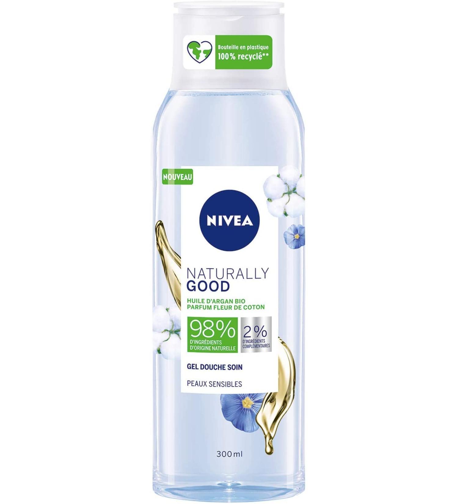 NIVEA NIVEA NATURALLY GOOD Cotton Flower Shower Gel (1 x 300 ml) Body Care with 99% Biodegradable Formula Women's Care with Delicate Floral Fragrance for All Skin Types - Buy Online on GoSupps.com