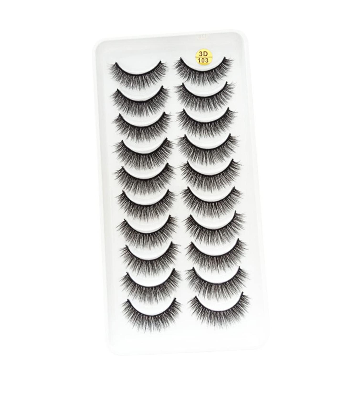 minkissy 10 Pairs Fake Eyelashes Fairy False Lash False Lashes Black Accent Decor 3d Faux Eyelash 3d False Lash Magnetic Eyelashes Natural Look Fluffy Lashes Extend Manual 5d Chemical Fiber - Buy Online on GoSupps.com