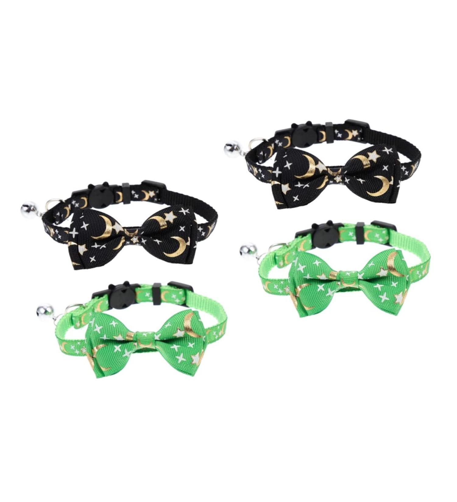 POPETPOP 4 Pcs Pet Cat Pet Collars for Puppies Cat Bow Tie Cat with Bell Summer Trumpet 30X4X1CMx2pcs As Shownx2pcs - Buy Online on GoSupps.com