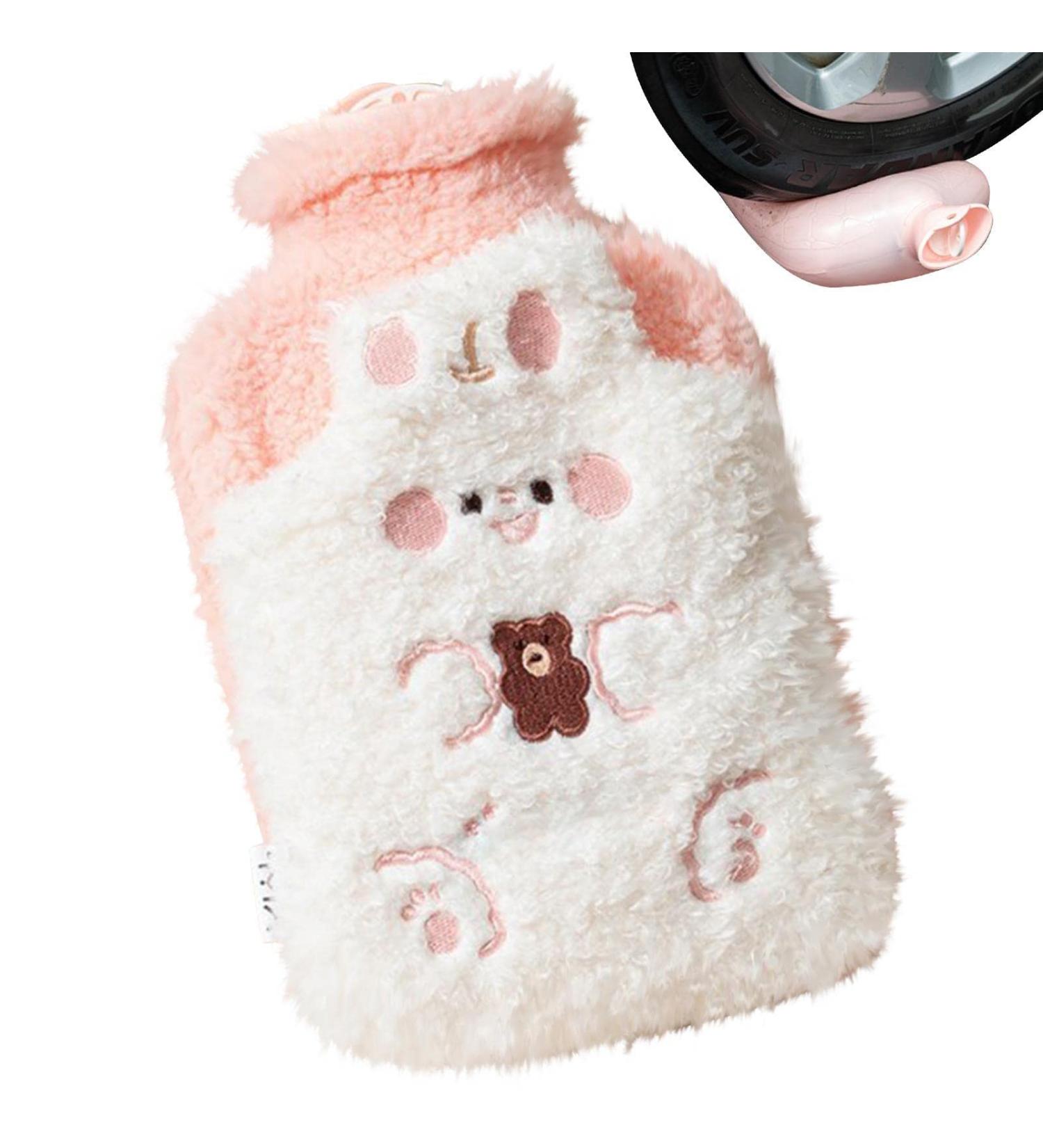 Mini Hot Water Bottle with Plush Bear Cover | Pain-Relief Heat Pack for Cramps | International Shipping Available - Buy Online on GoSupps.com