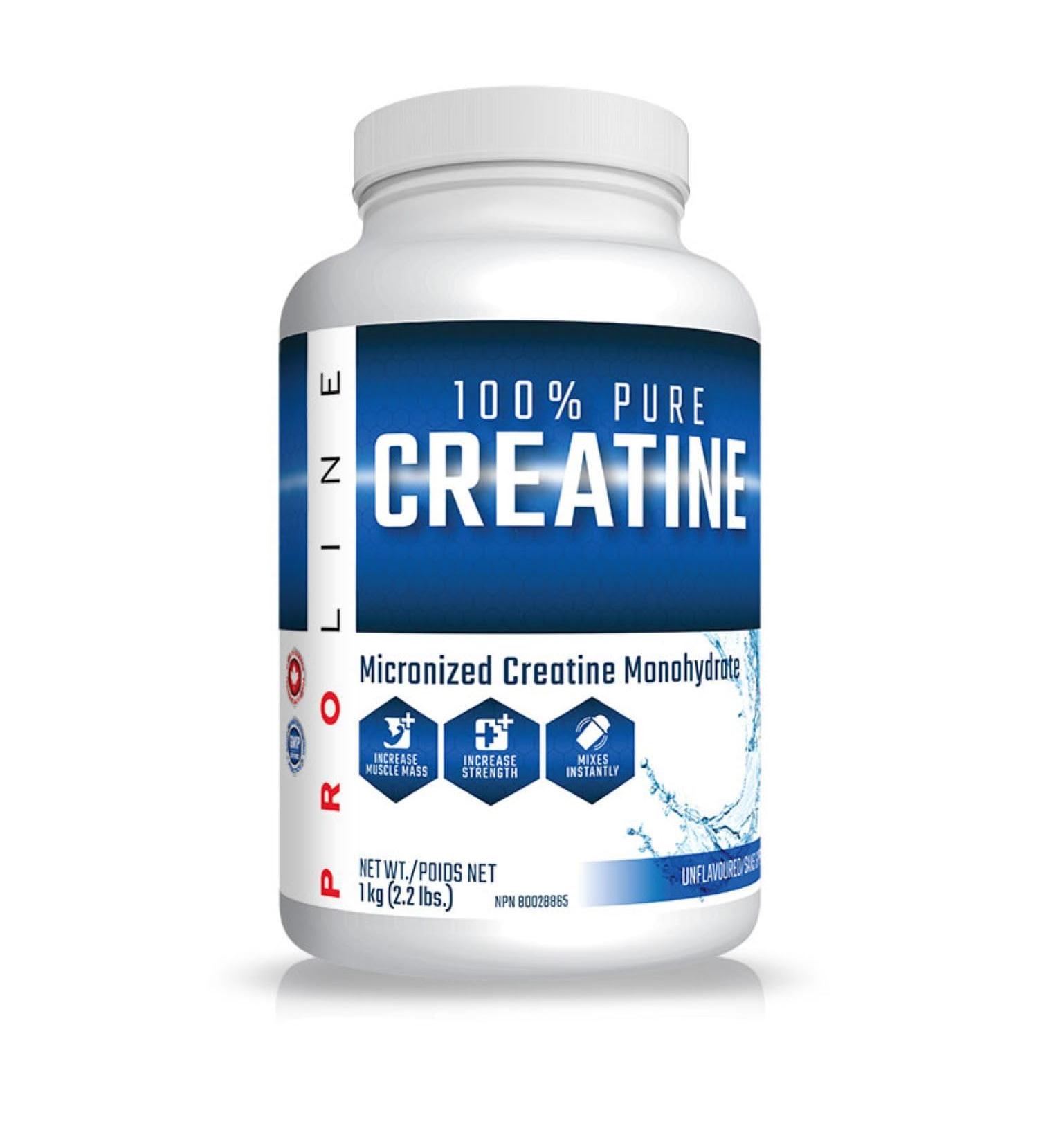 Pro Line Creatine Monohydrate | 100% Pure Micronized Creatine Monohydrate Supplement for Increased Muscle Mass Strength & Power | Unflavoured 200 Servings (1000g) - Buy Online on GoSupps.com