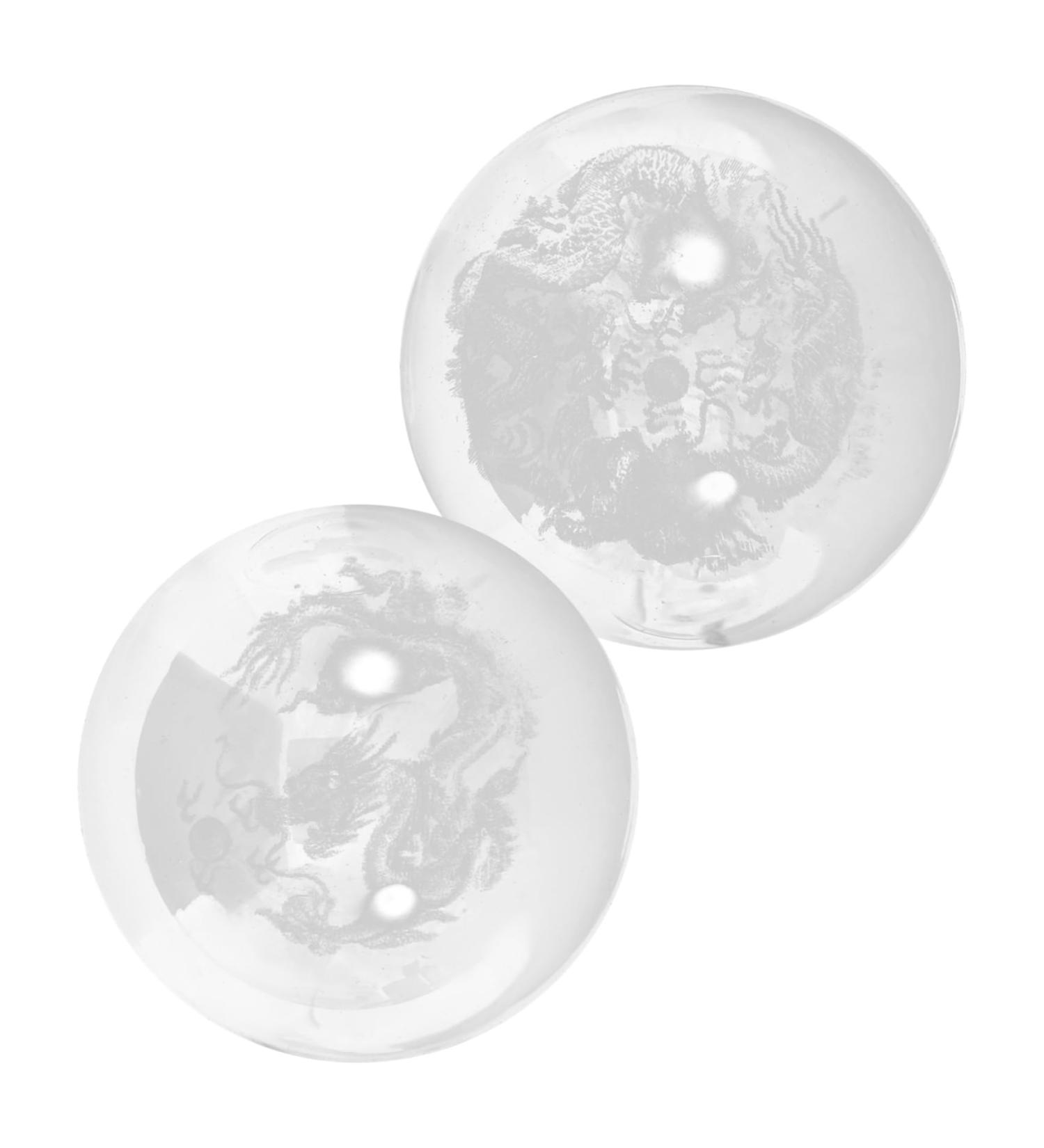 Minkissy 2-Piece Healthy Massage Balls - Smooth Rolling Palm Massage & Relaxation - Ideal Small Hand Glass Boccia Balls - Buy Online on GoSupps.com