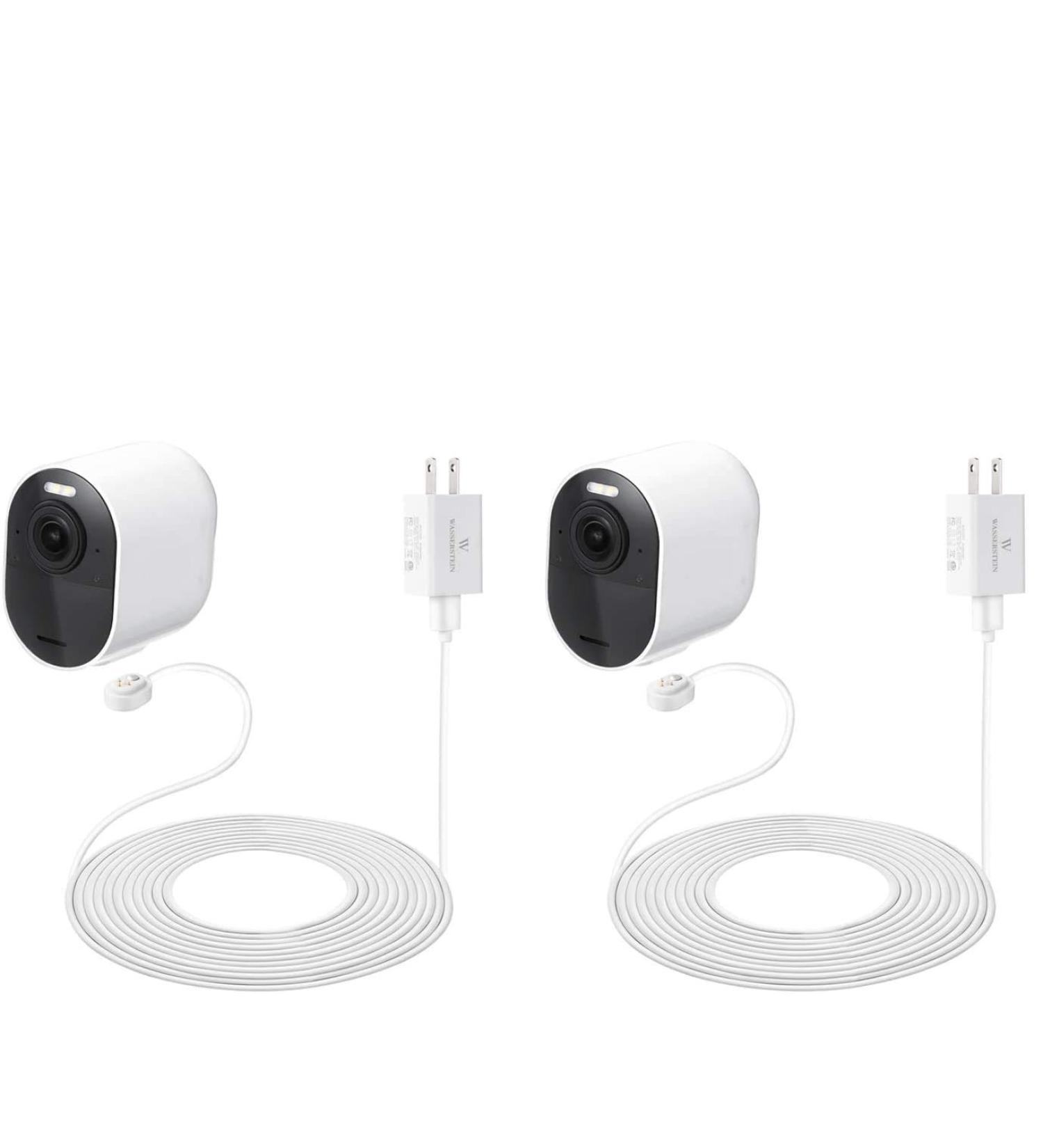 25ft Outdoor Charging Cable for Arlo Ultra/Ultra 2/Pro 3/Pro 4 (2 Pack) - Weatherproof & Quick Charge Adapter - White - Buy Online on GoSupps.com