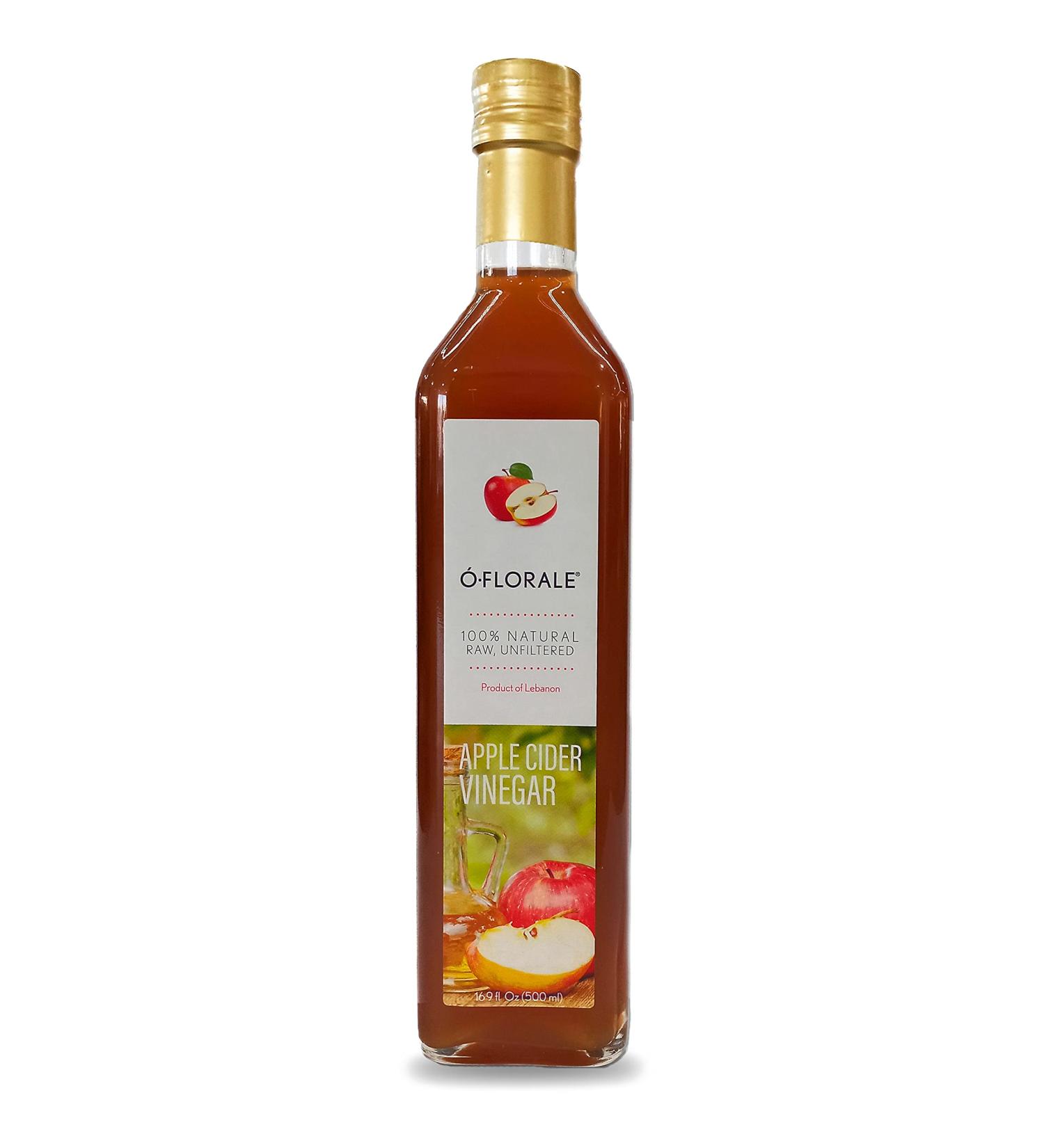 OFLORALE All Natural Apple Cider Vinegar with The Mother - Tangy Fruity Flavor - Raw Unfiltered Pure ACV - 16.9 fl oz Glass Bottle - Buy Online on GoSupps.com