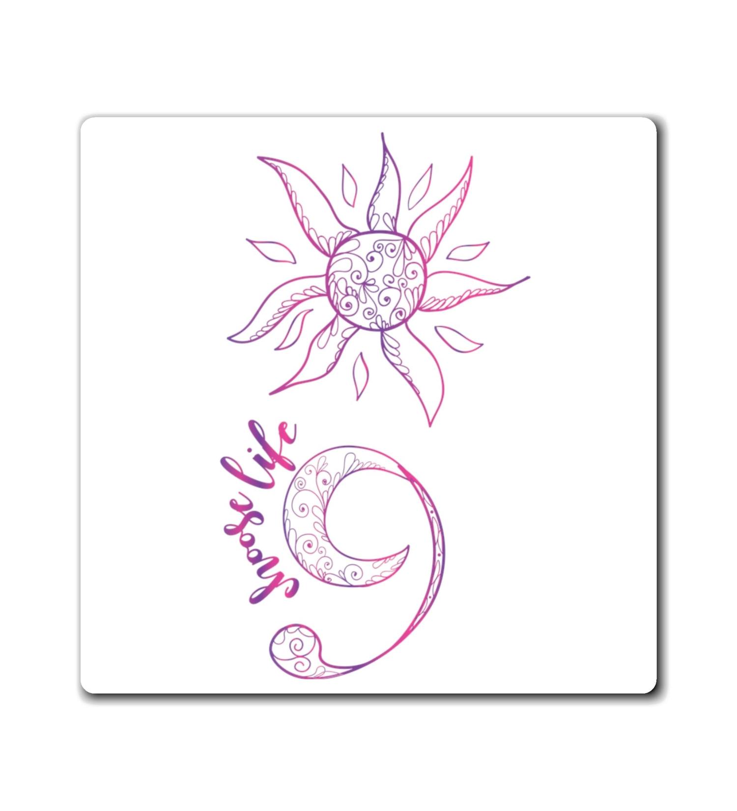 Depression Awareness Support Symbol Tee Shirt Gift Vintage Sun Celestial Semicolon Graphic Men Women T Shirt Magnets 3" 3" - Buy Online on GoSupps.com