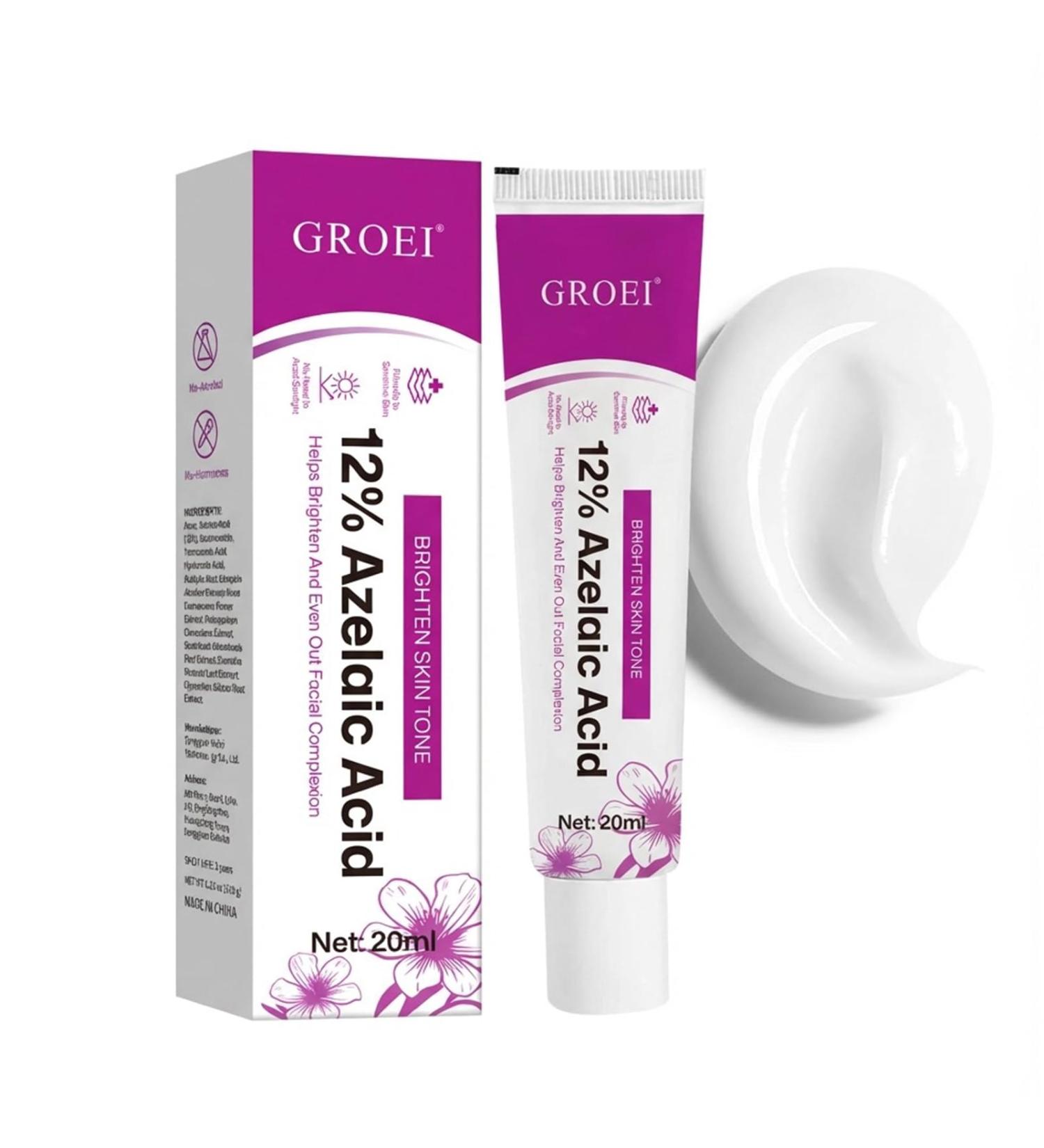 Azelaic Acid 12% Serum with Niacinamide & Hyaluronic Acid - Helps Improve Skin Texture, Reduce Redness, Smoothing Skin and Blemish, Premium Azelaic Acid Facial Cream for Sensitive Skin (1PC) - Buy Online on GoSupps.com