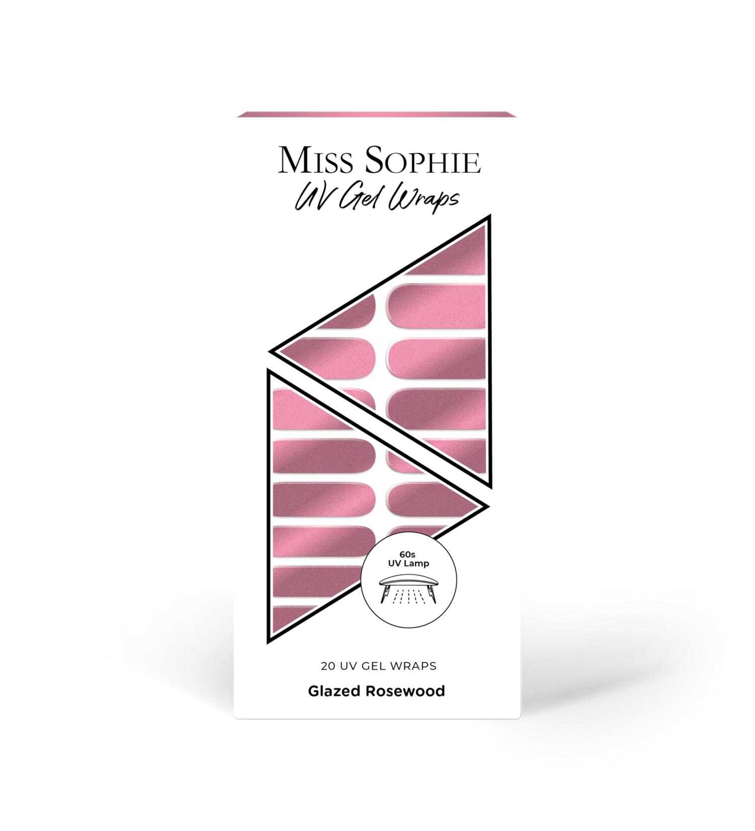 Original Miss Sophie Glazed Elegance UV Gel Nail Films - 20 Strips for Finger & Toenails - Glazed Rosewood Effect - Buy Online on GoSupps.com
