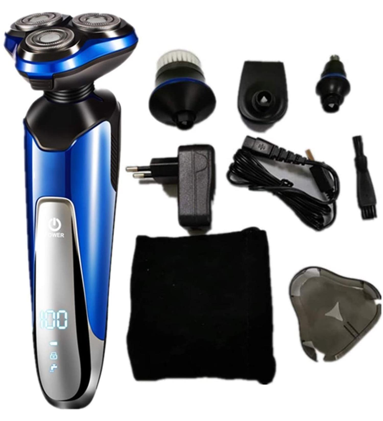 Buy Waterproof Electric Shavers for Men - Rotary Facial Razor Cordless & USB Rechargeable - Perfect Gift for Dad & Husband (Blue - Buy Online on GoSupps.com