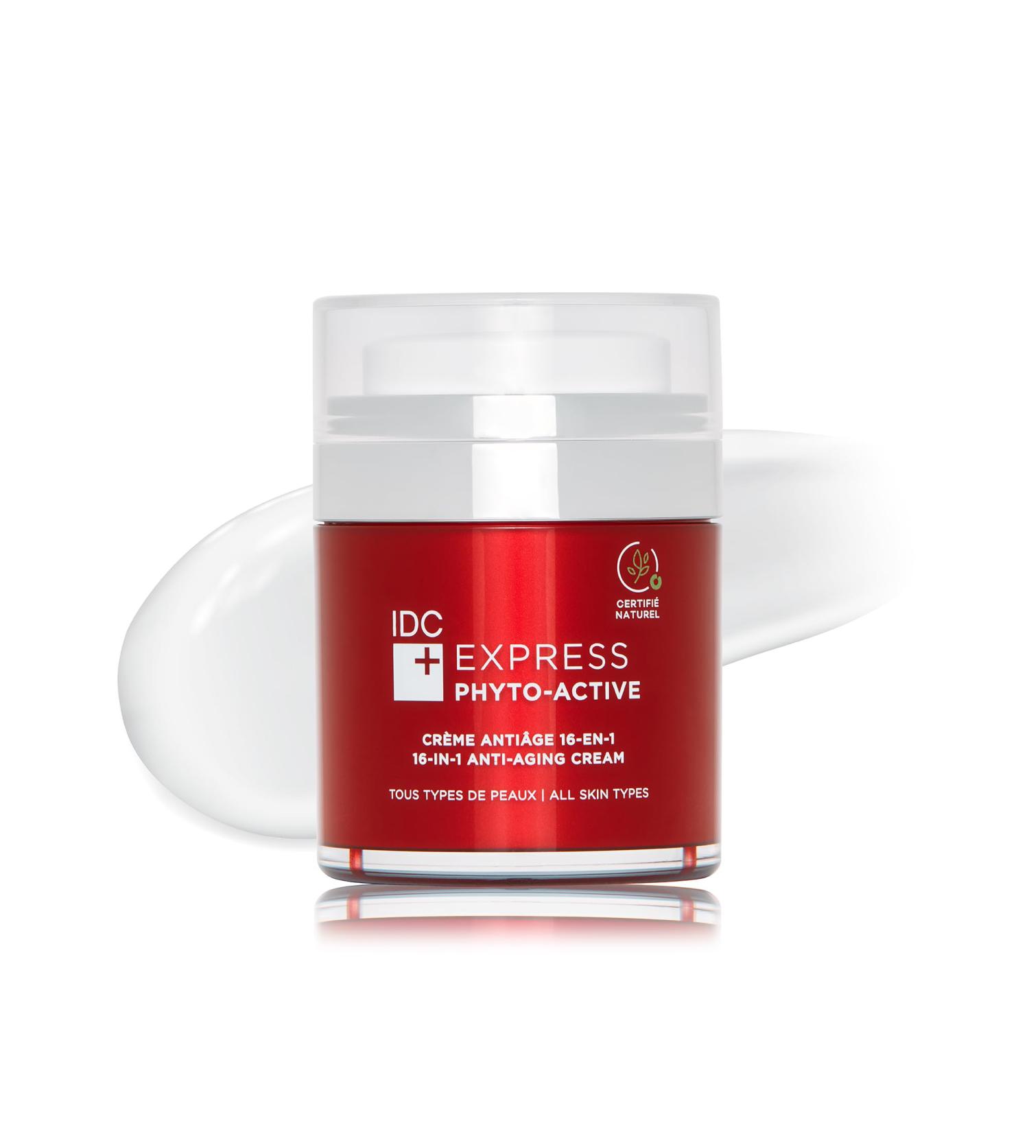 IDC Dermo Express 16-in-1 Anti Aging Face Cream - Hyaluronic Acid Moisturizer for Face Eyes & Neck - Vegan Wrinkle Care for All Skin Types - 1.7 fl oz - Buy Online on GoSupps.com