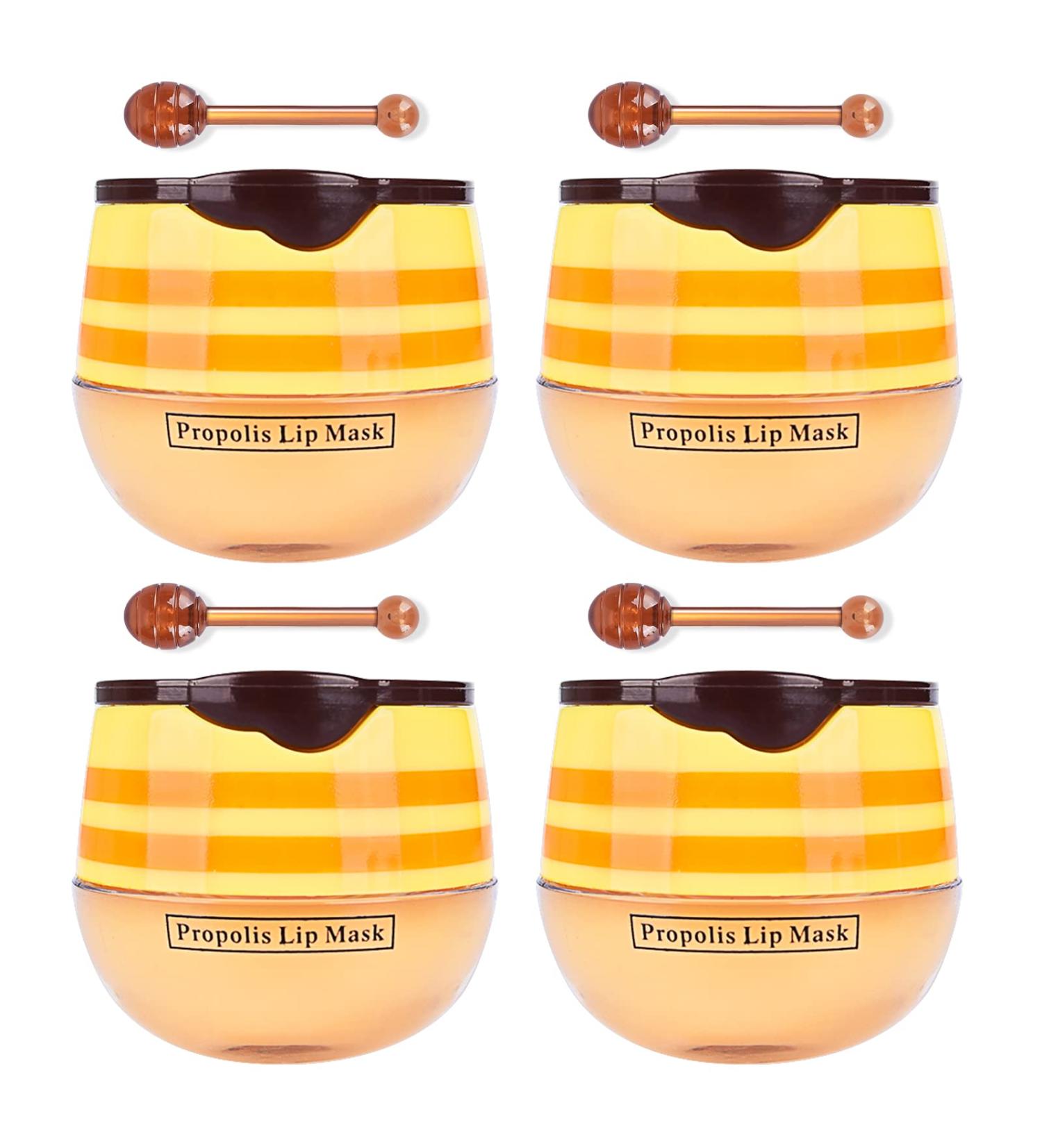 4Pcs Honey Lip Mask Pot Moisturizing Honey Lip Masks E-Family set honey lip balm sets - Buy Online on GoSupps.com