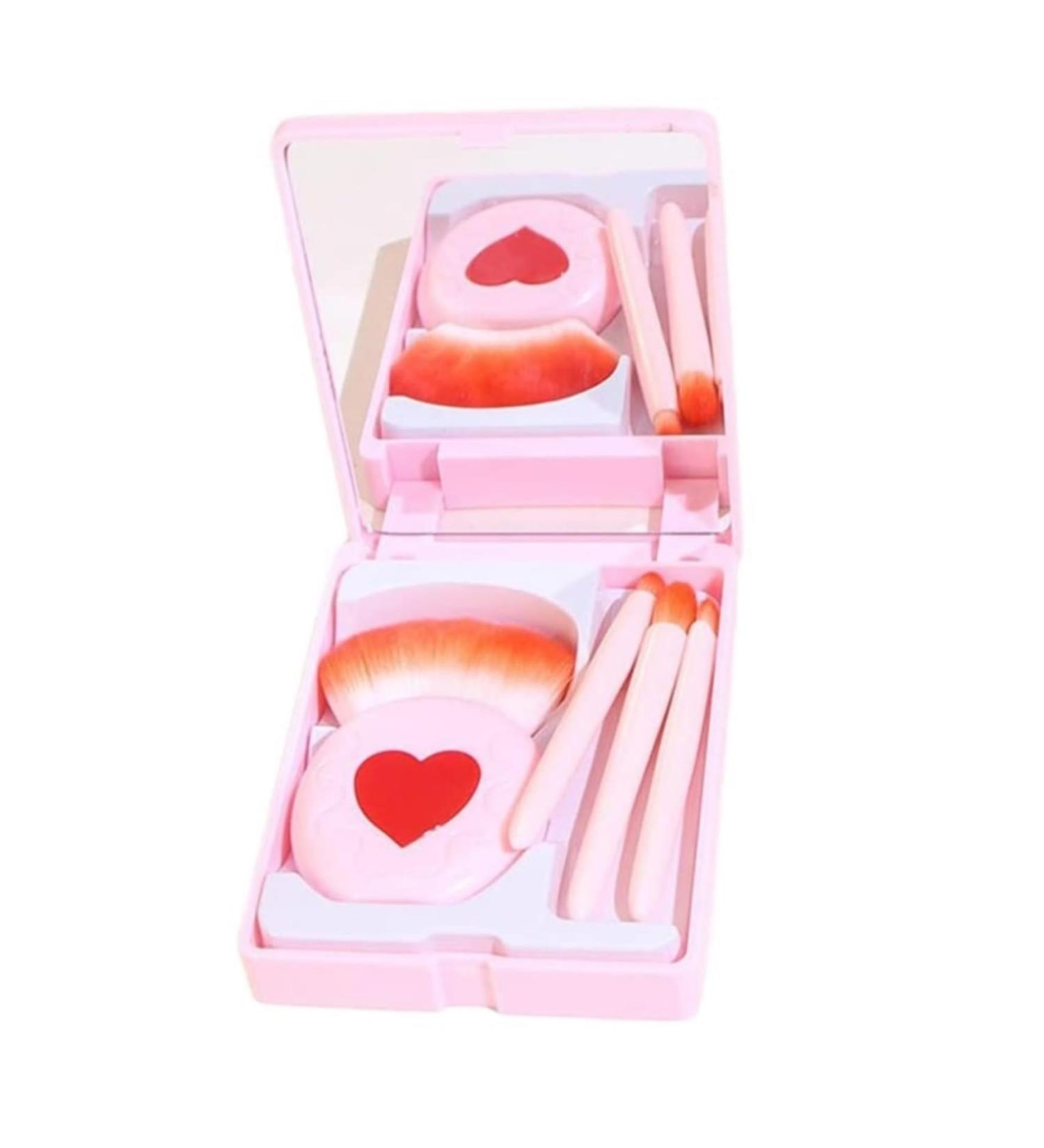 Makeup Brush Mini Travel Makeup Brush Set Portable Storage Box With Mirror Giant Soft Loose Powder Blush Eye Beauty - Buy Online on GoSupps.com