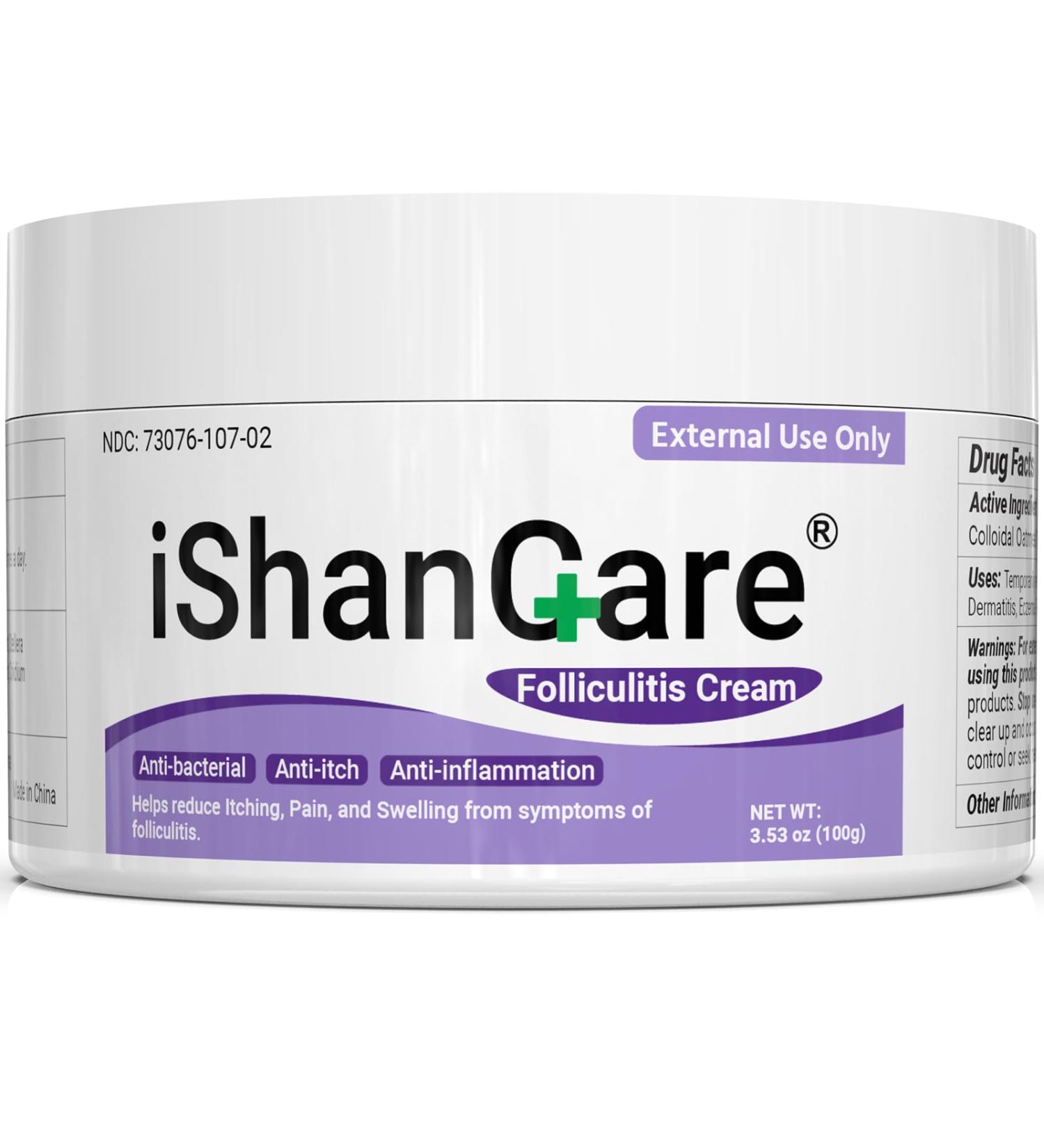 ishancare Folliculitis Treatment Highly Effective Folliculitis Cream Natural folliculitis for Itching Redness Inflammation Ache Burning 3.53 Oz 100g - Buy Online on GoSupps.com