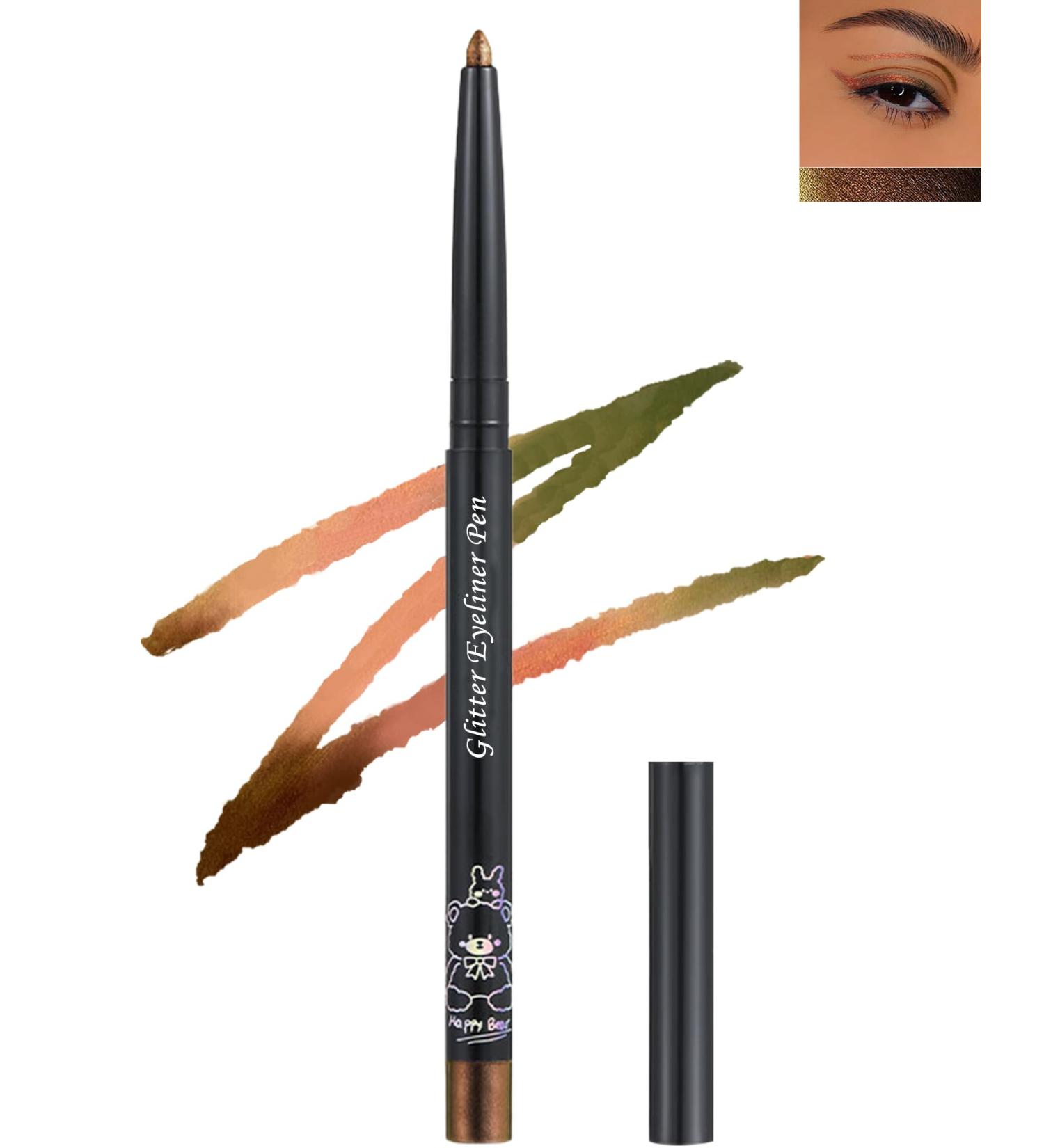 Glitter Colored Eyeliner Gel Pencil Chameleon Metallic Shimmer Brown Gel Eyeliner Pen Longlasting Waterproof Eye Liner Eyeshadow Cream Stick for Women Makeup delineador de ojos contra el agua-06# - Buy Online on GoSupps.com