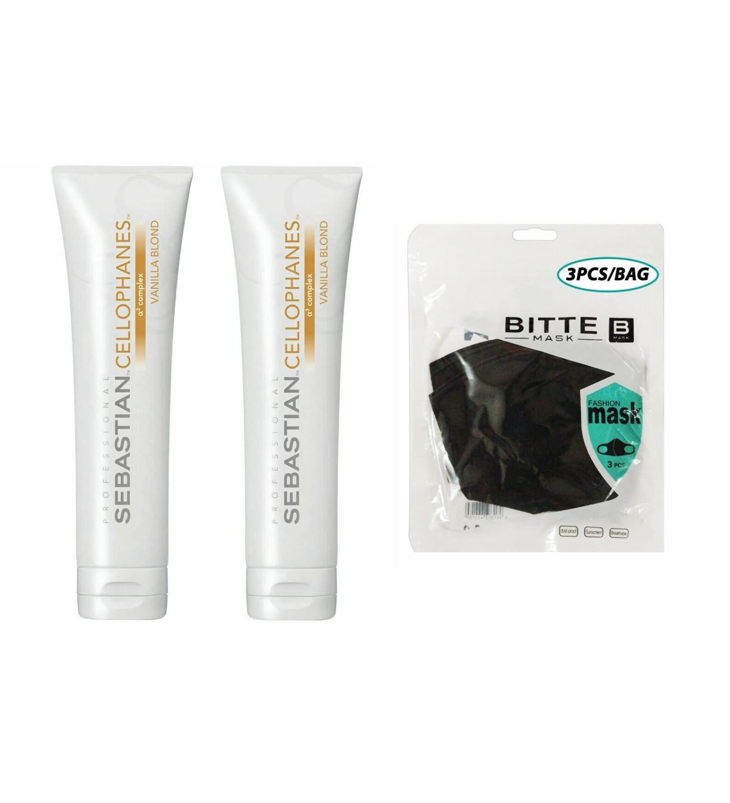CELLOPHANES Vanilla Blonde Color Revitalizer with A3 Complex (Vanilla Blonde - 10.1 oz / 300 ml) (2pack) w/Mask 3pcs
