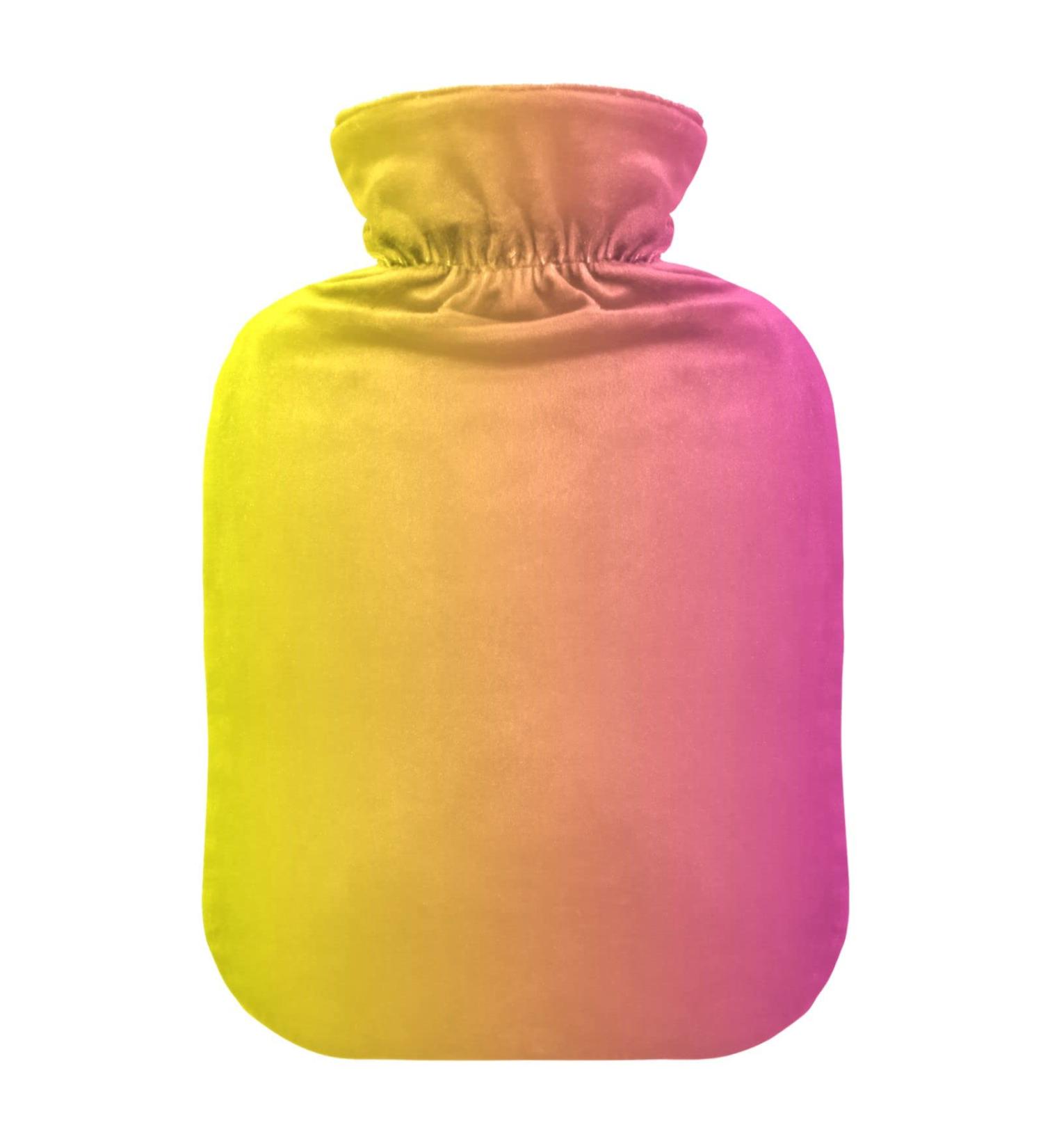 Yellow Pink Gradient Hot Water Bottle with Cover - 2L Heating Bottle for Pain Relief & Warmth | Ideal Hand & Feet Warmer for Women - International Shipping Available - Buy Online on GoSupps.com
