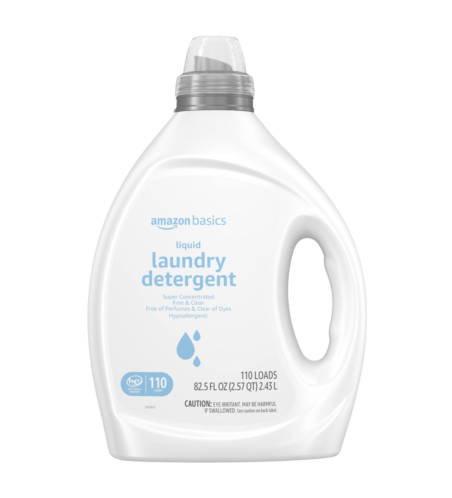 Amazon Basics 110 Loads Free & Clear Laundry Detergent, 82.5 Fl Oz - Concentrated Liquid (Previously Solimo) - Buy Online on GoSupps.com