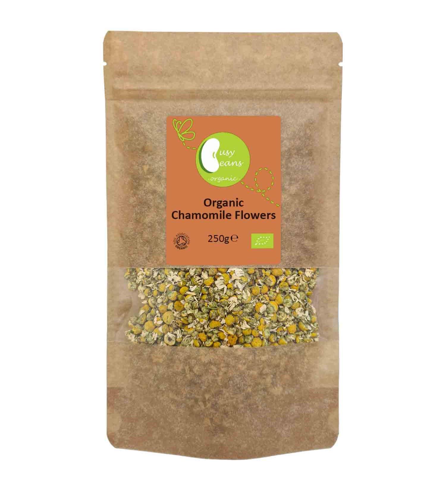 Organic Chamomile Flowers - Certified Organic - by Busy Beans Organic (250g) - Buy Online on GoSupps.com