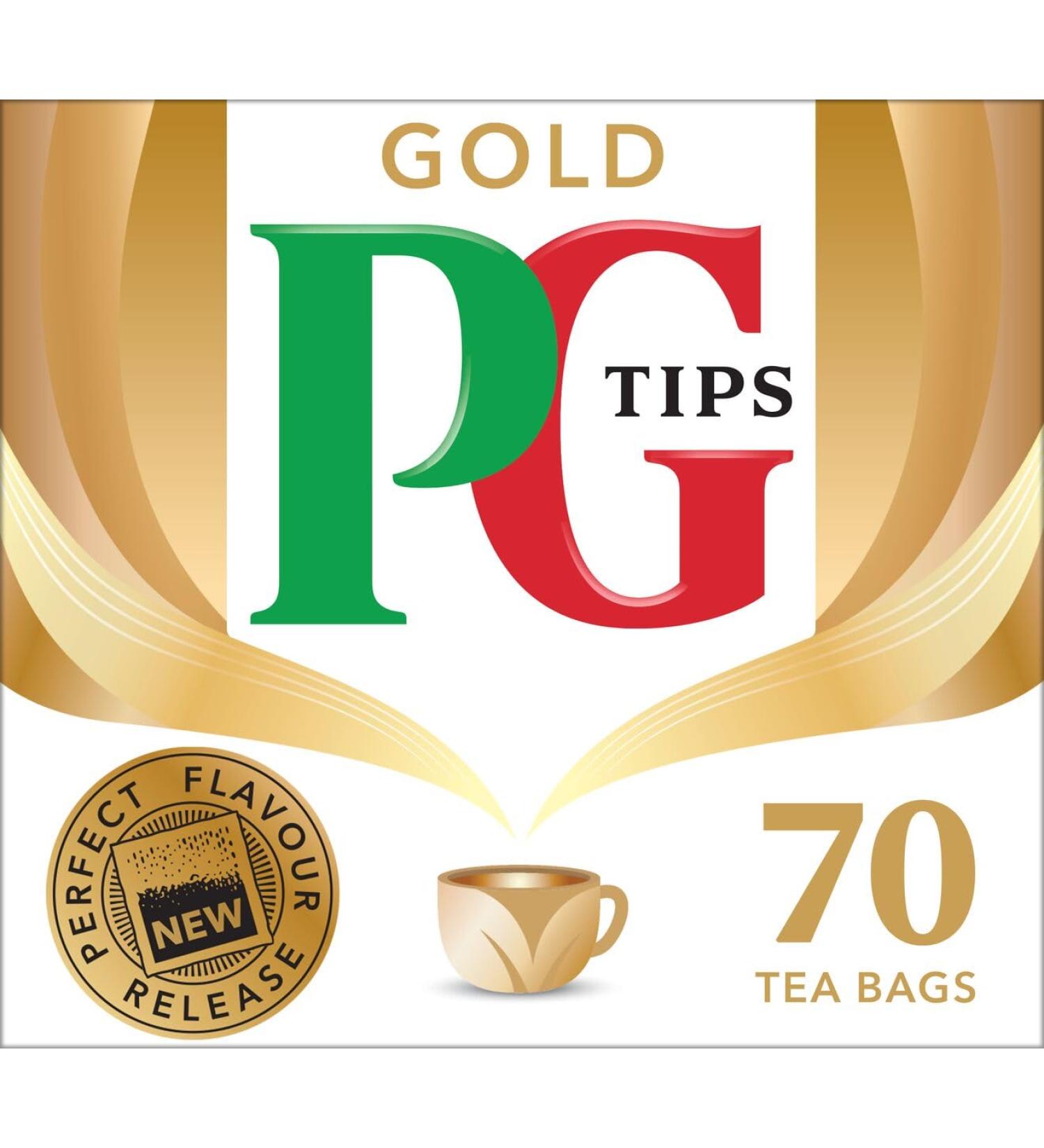 PG Tips Gold 70 Pack of 6 (Total 420 Tea Bags) Indulgent Velvety Rich Taste Black Tea Finest Tea leaves - Buy Online on GoSupps.com