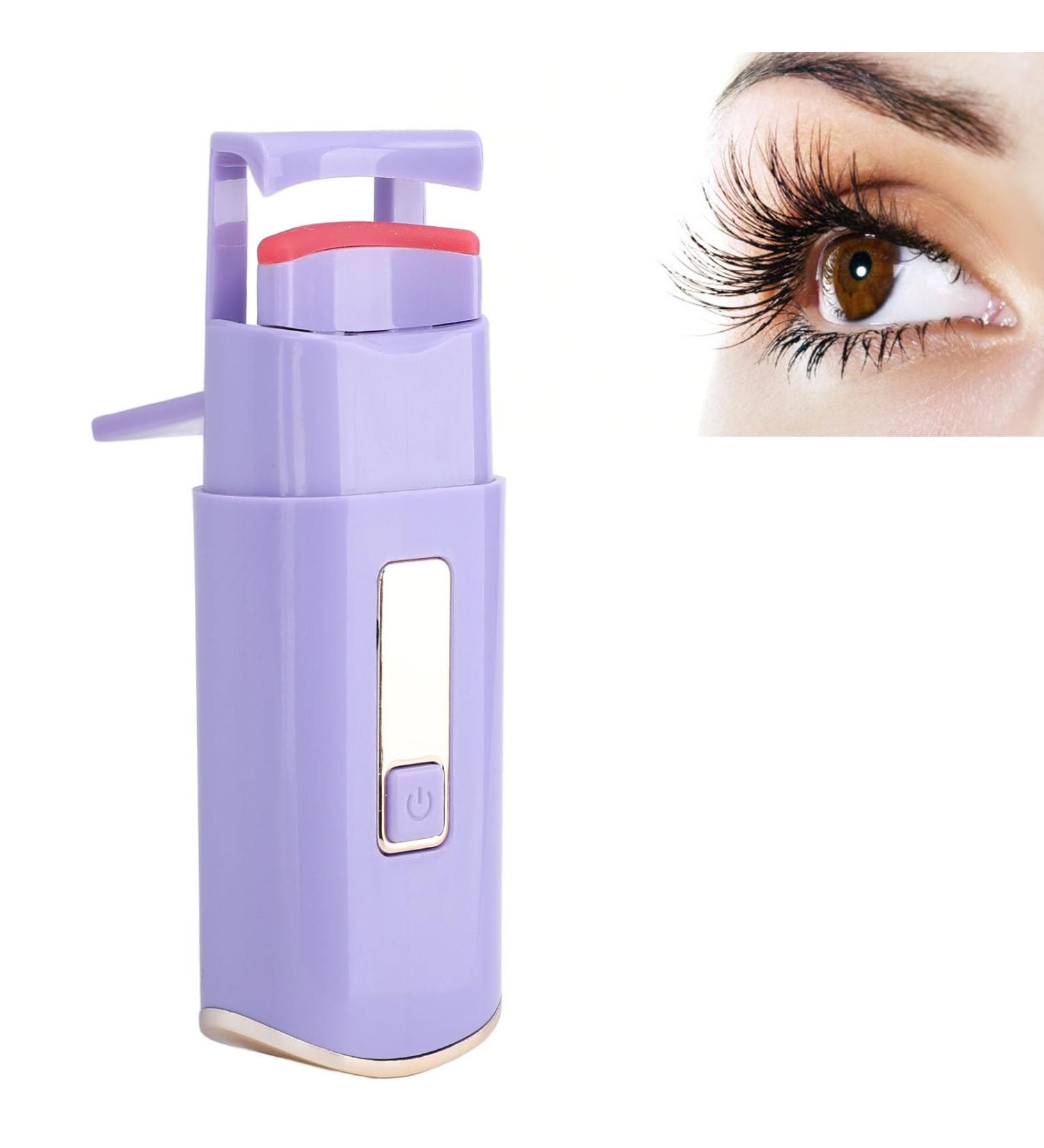 Heated Eyelash Curlers Electric Heated Eyelash Curler 8S Quick Heat Up Handheld Eyelash Heated Curler 3 Levels Temp Settings Eyelash Curler for Makeup Purple - Buy Online on GoSupps.com