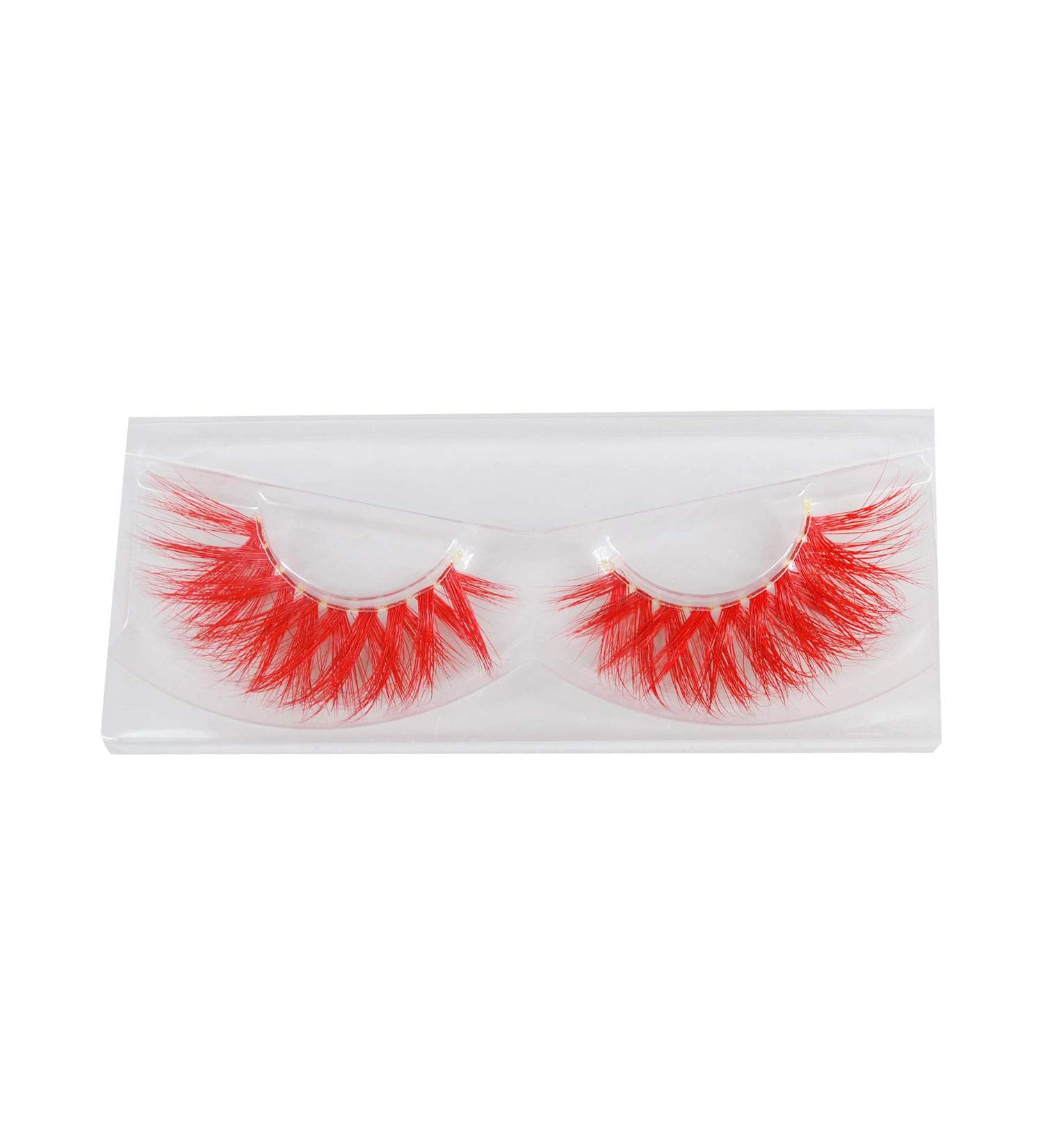 Shop 3 Pairs Long Thick Red False Eyelashes for Halloween Costume & Party Makeup - International Shipping Available - Buy Online on GoSupps.com