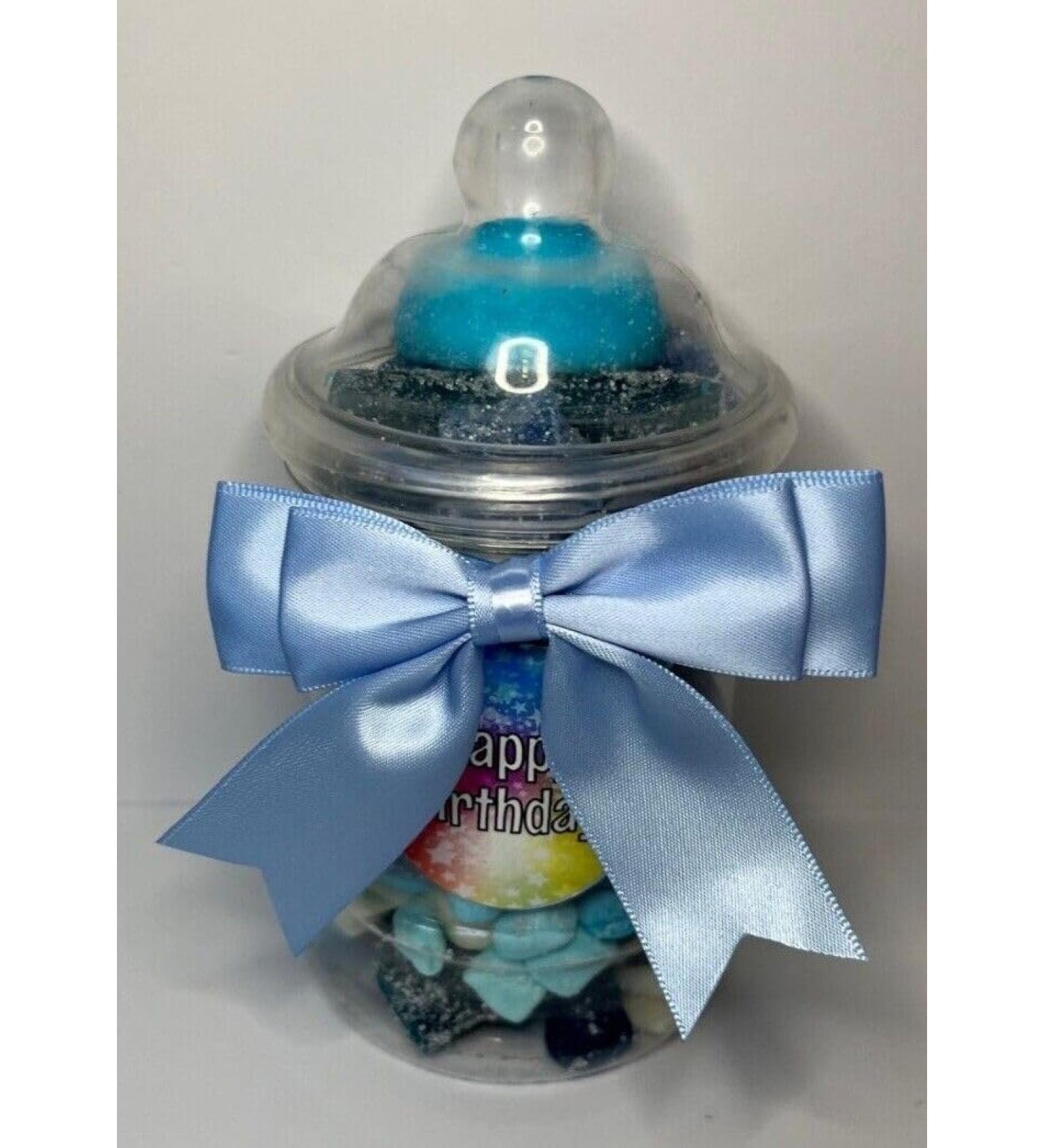 Happy Birthday Filled Pick N Mix Sweet Victorian Jar Gift Personalised Present 380ml Blue - Buy Online on GoSupps.com