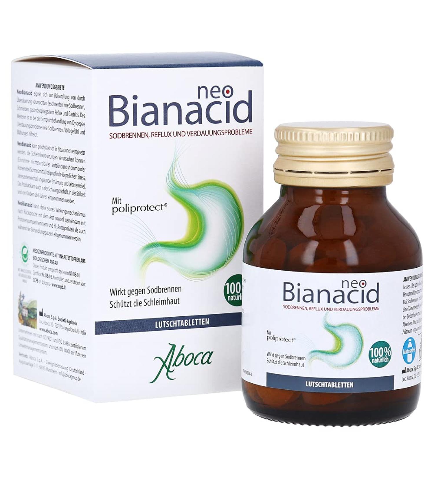 Neobianacid Protects the mucous membrane by fighting heartburn 45 tablets