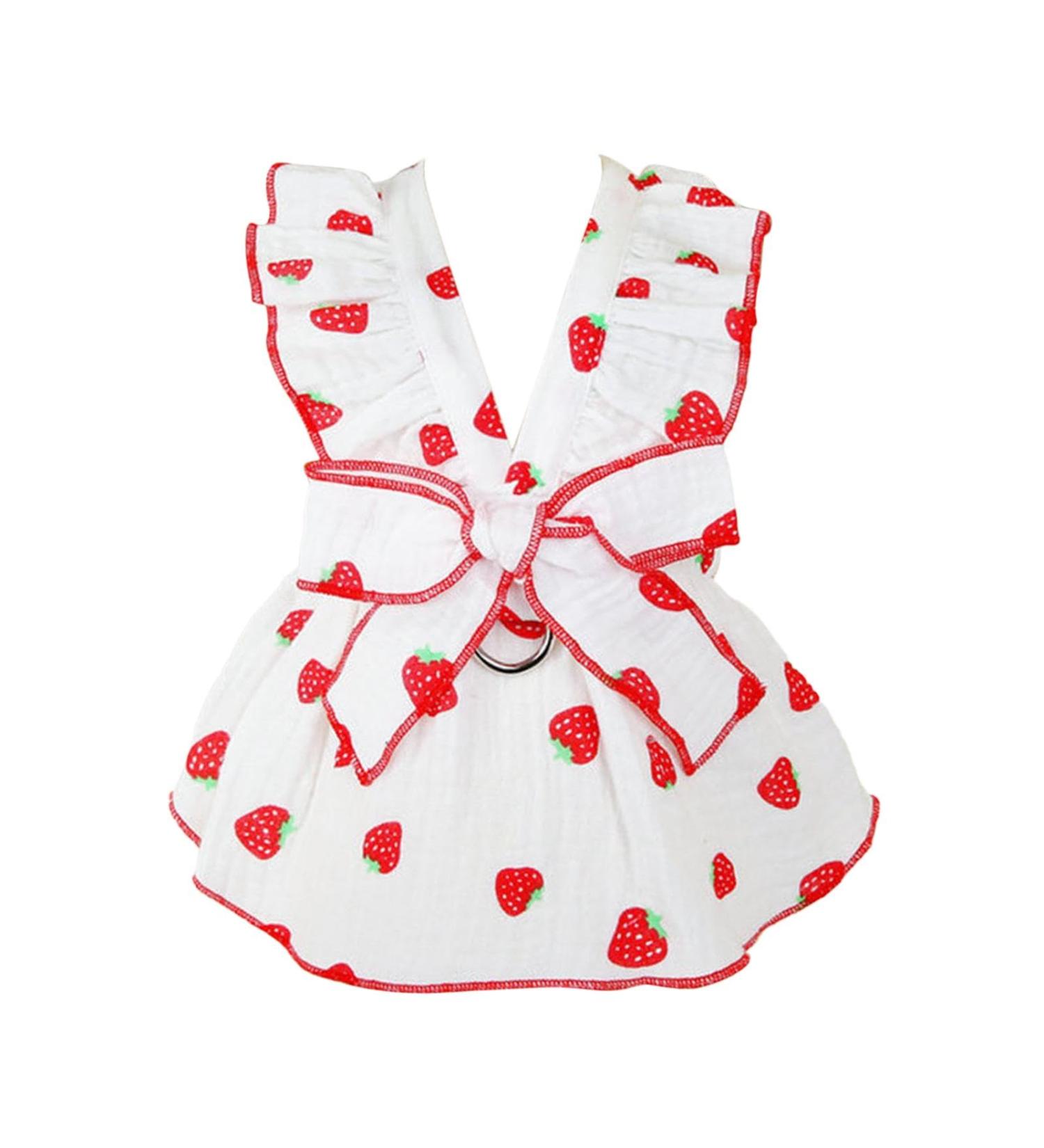 Shenrongtong Dog Dresses for Small Dogs | Strawberry-Print Party Dress & Stylish Puppy Clothing - Perfect for Dog Girls! - Buy Online on GoSupps.com