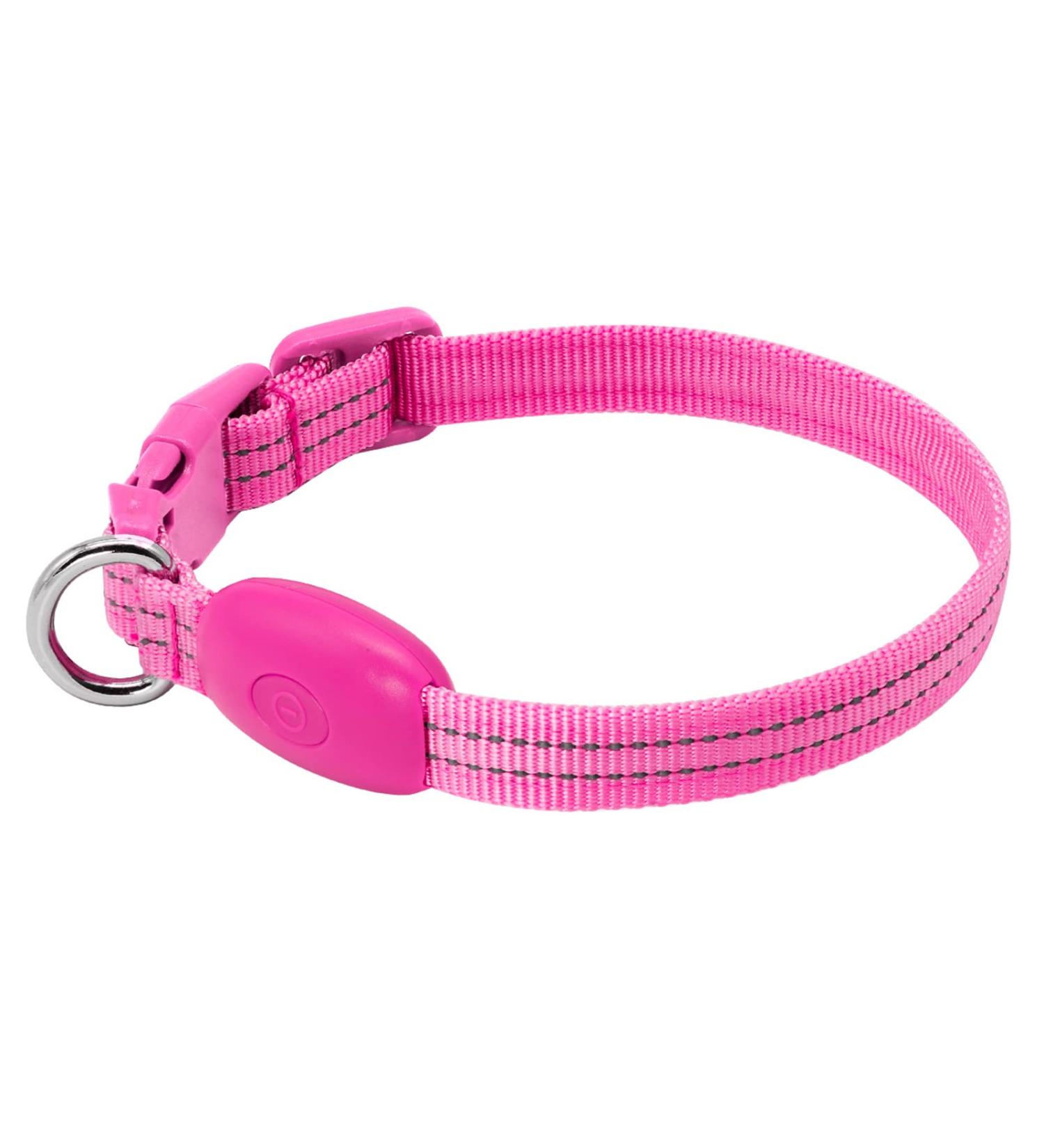 KOSKILL LED Dog Collar - Waterproof & Bright Adjustable USB Lighted Collar for Small Dogs (Pink Size S) - Safe & Stylish Pet Accessory - Buy Online on GoSupps.com