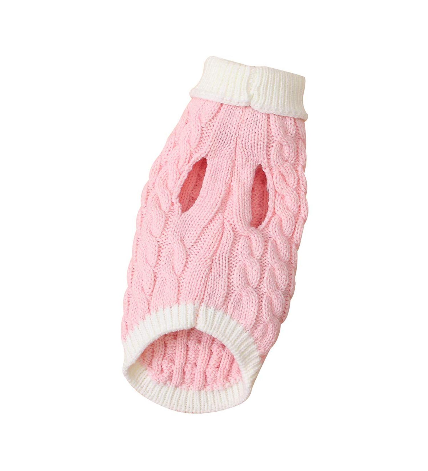 Buy PetyOung Warm Dog Sweater Vest - Knitted Winter Coat for Small & Medium Dogs - Hell-Pink - Buy Online on GoSupps.com