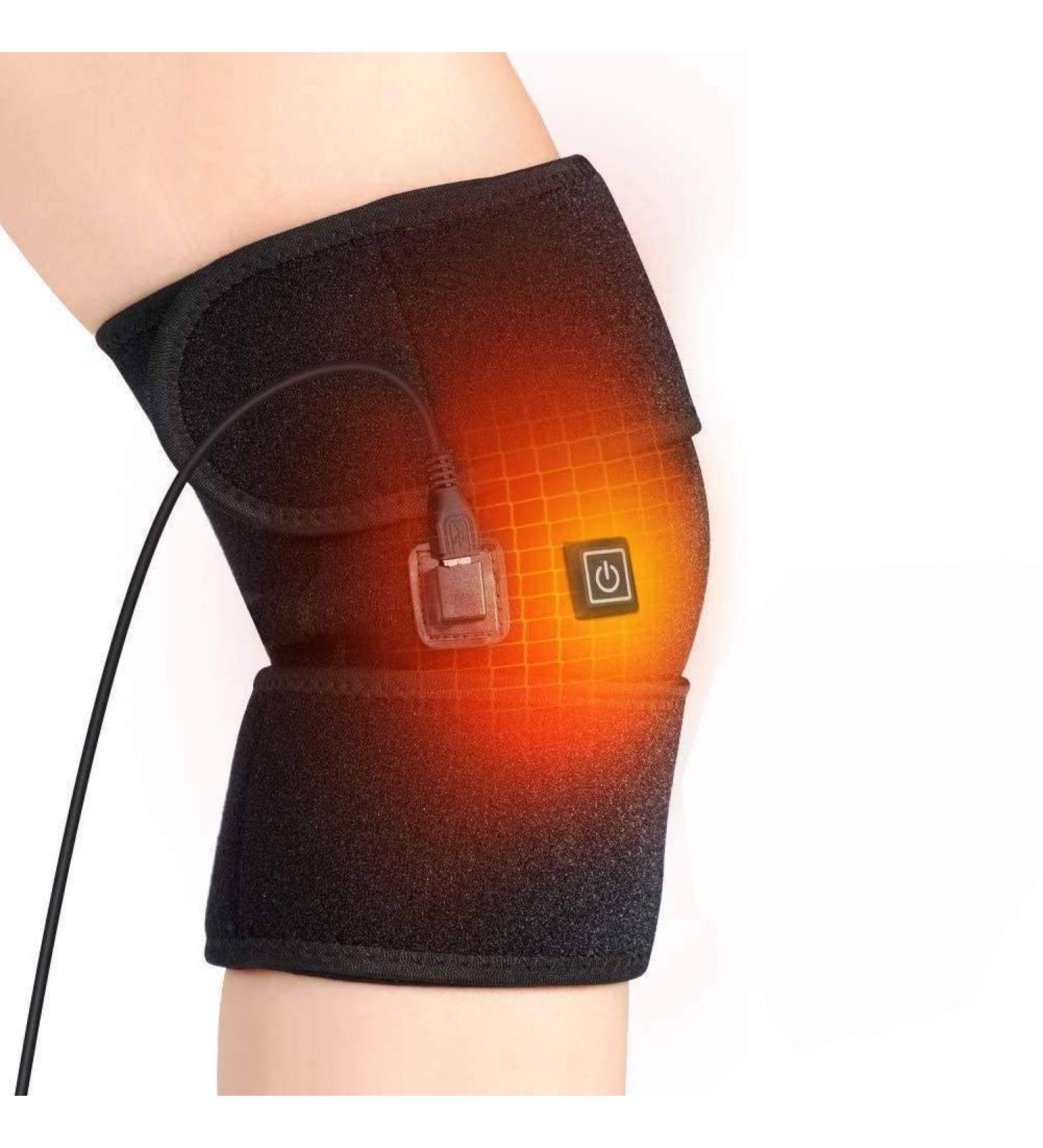 USB Heated Knee Brace Support for Arthritis Pain Relief - Thermal Therapy Wrap for Joint Stiffness - Fits Men and Women - Buy Online on GoSupps.com